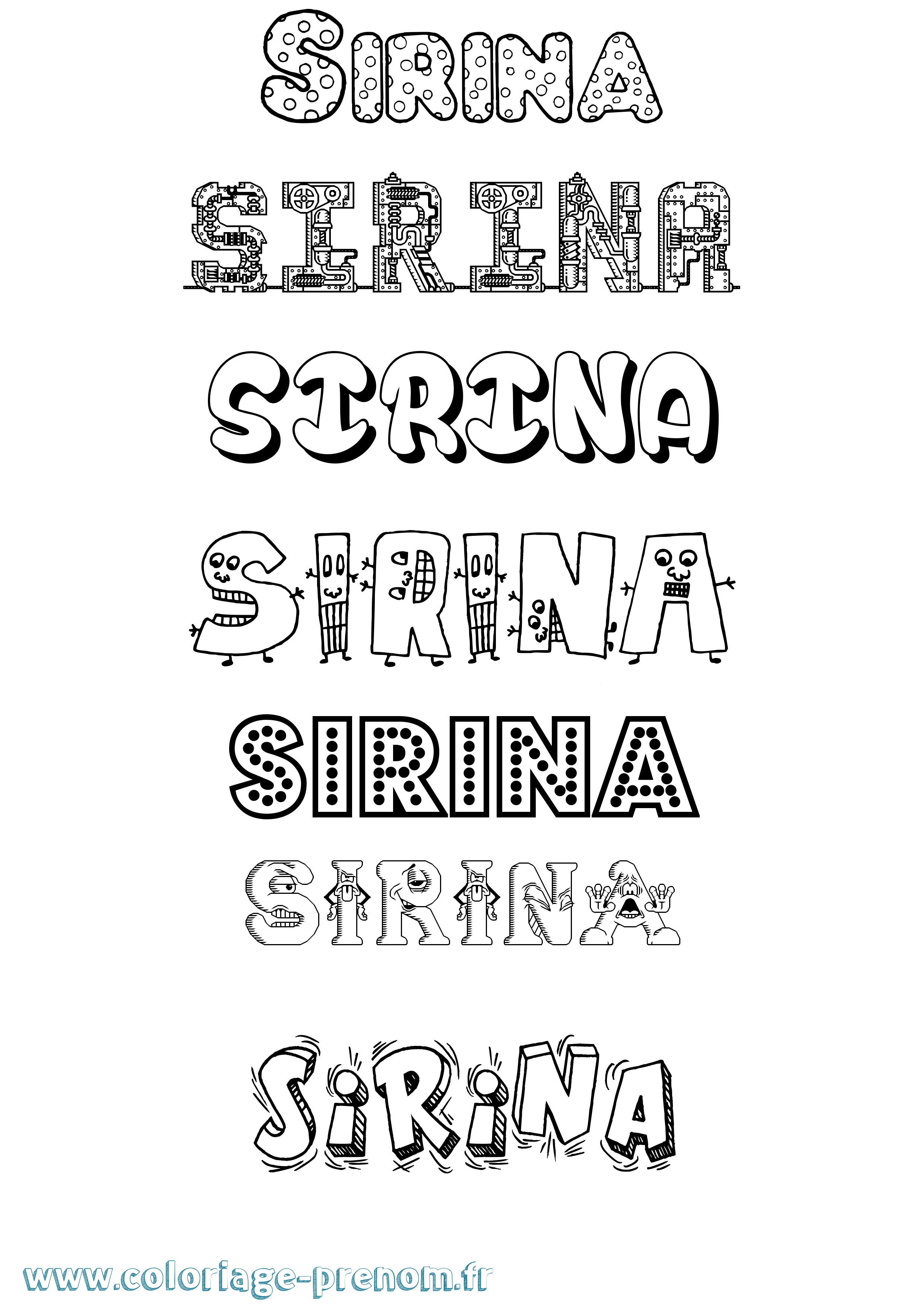Coloriage Sirina Fun Coloriage prénom Sirina Fun