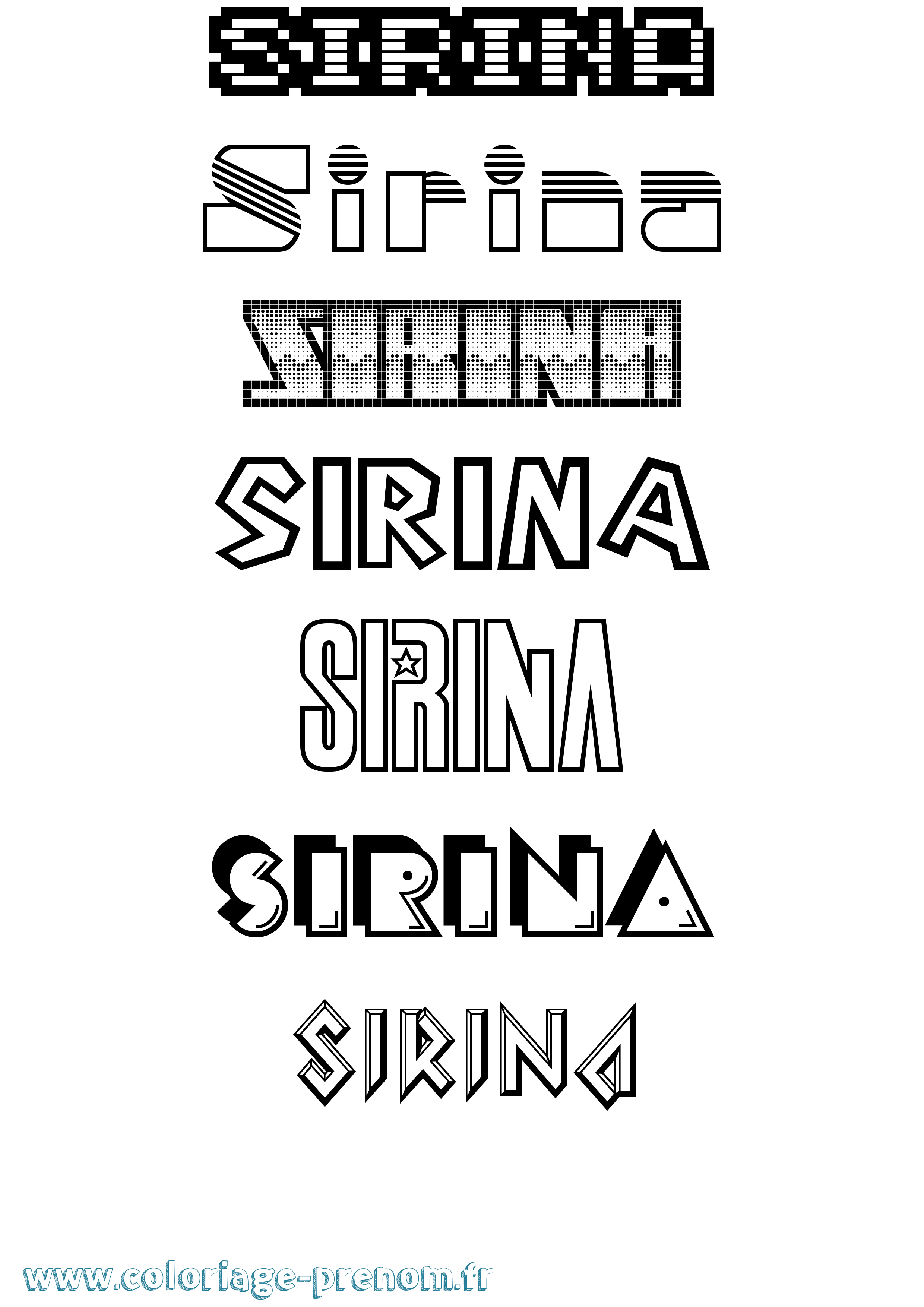 Coloriage Sirina Jeux Vidéos Coloriage prénom Sirina Jeux Vidéos
