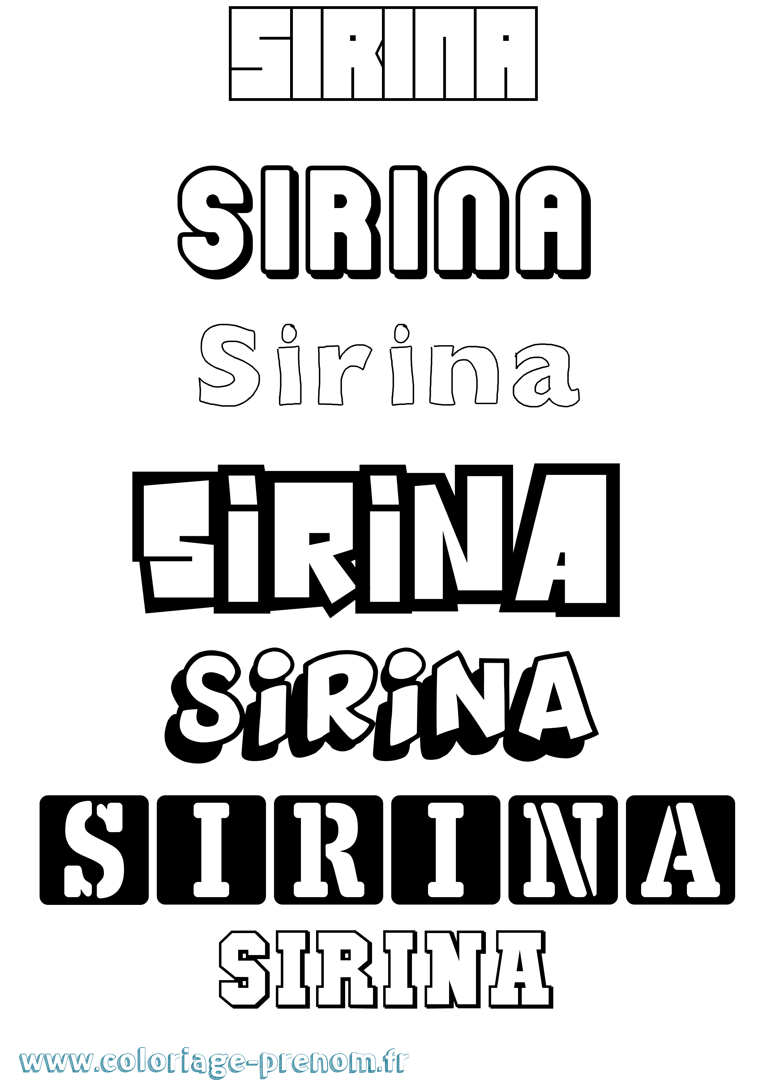 Coloriage Sirina Simple Coloriage prénom Sirina Simple
