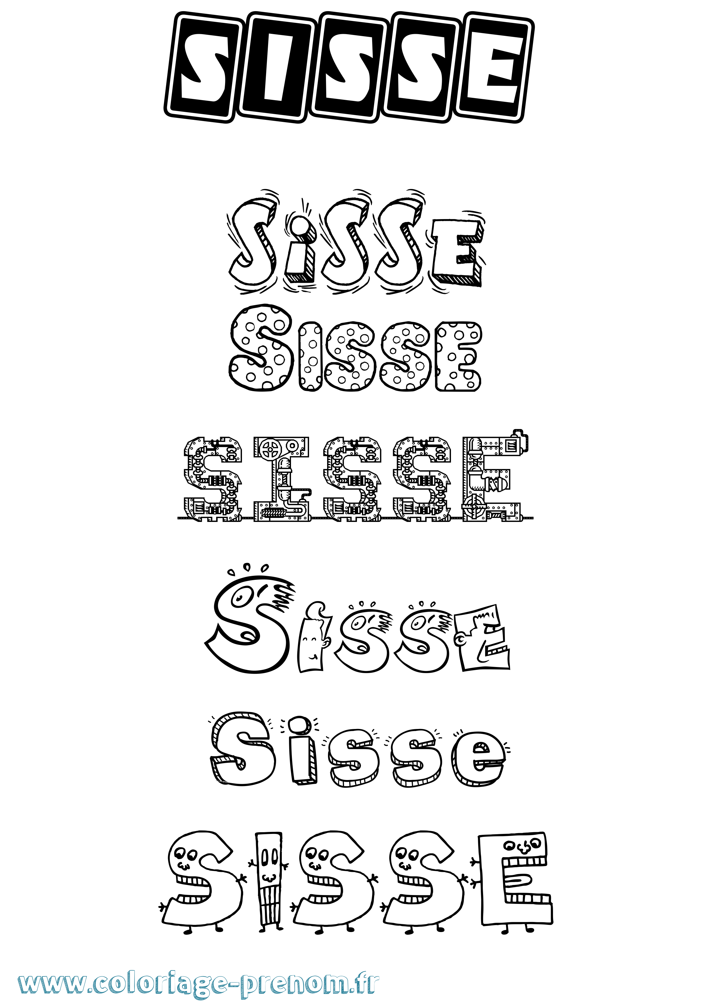 Coloriage Sisse Fun Coloriage prénom Sisse Fun