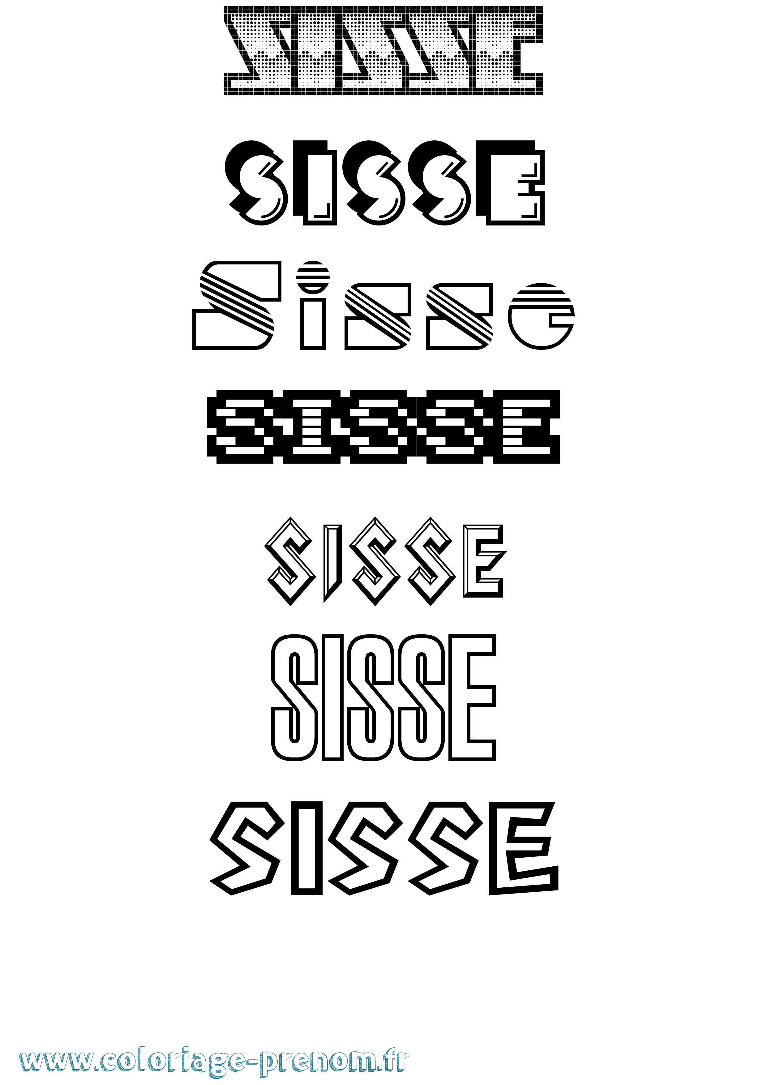 Coloriage Sisse Jeux Vidéos Coloriage prénom Sisse Jeux Vidéos