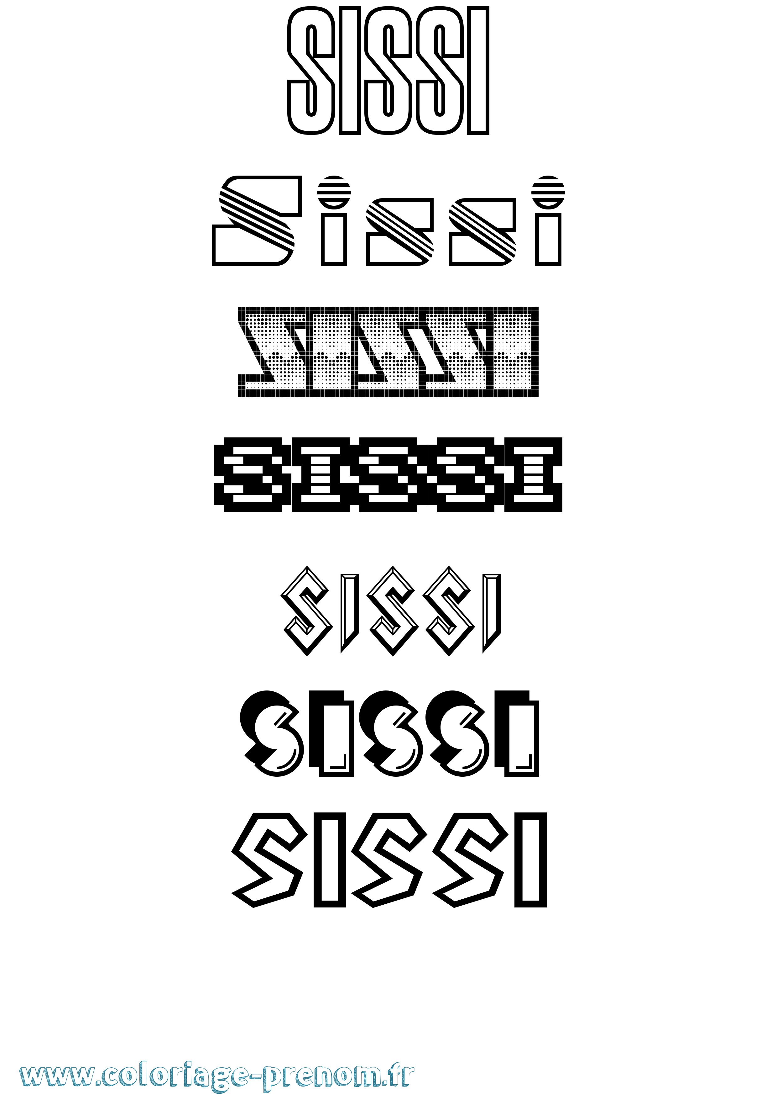 Coloriage Sissi Jeux Vidéos Coloriage prénom Sissi Jeux Vidéos