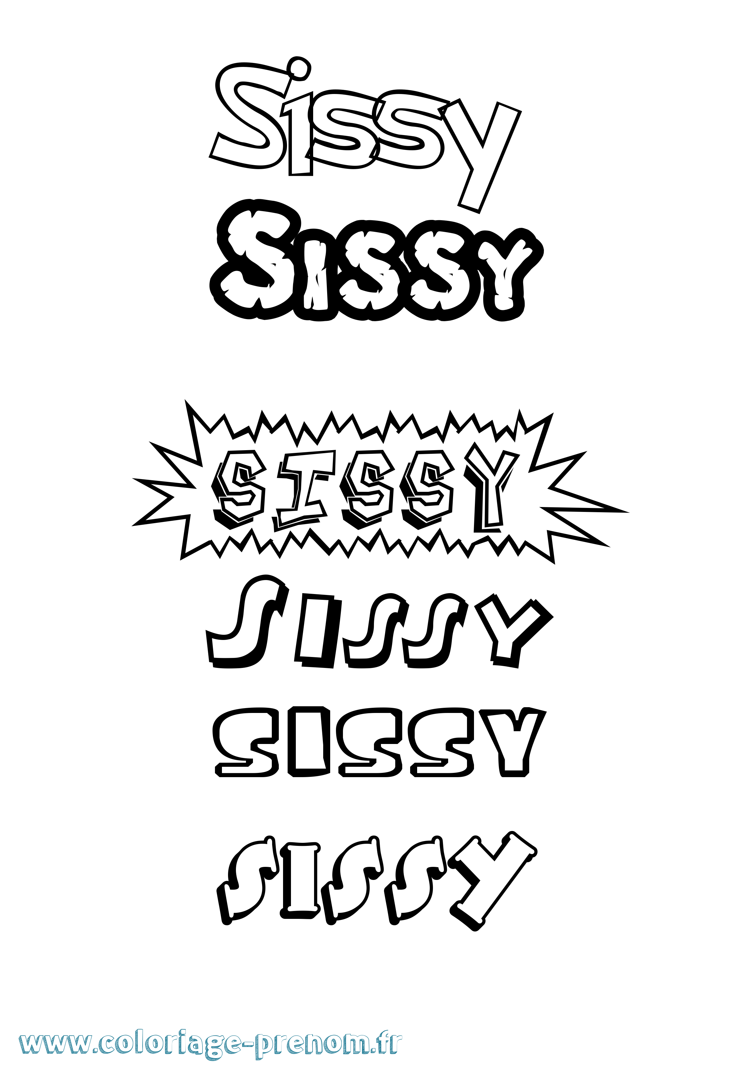 Coloriage Sissy Dessin Animé Coloriage prénom Sissy Dessin Animé
