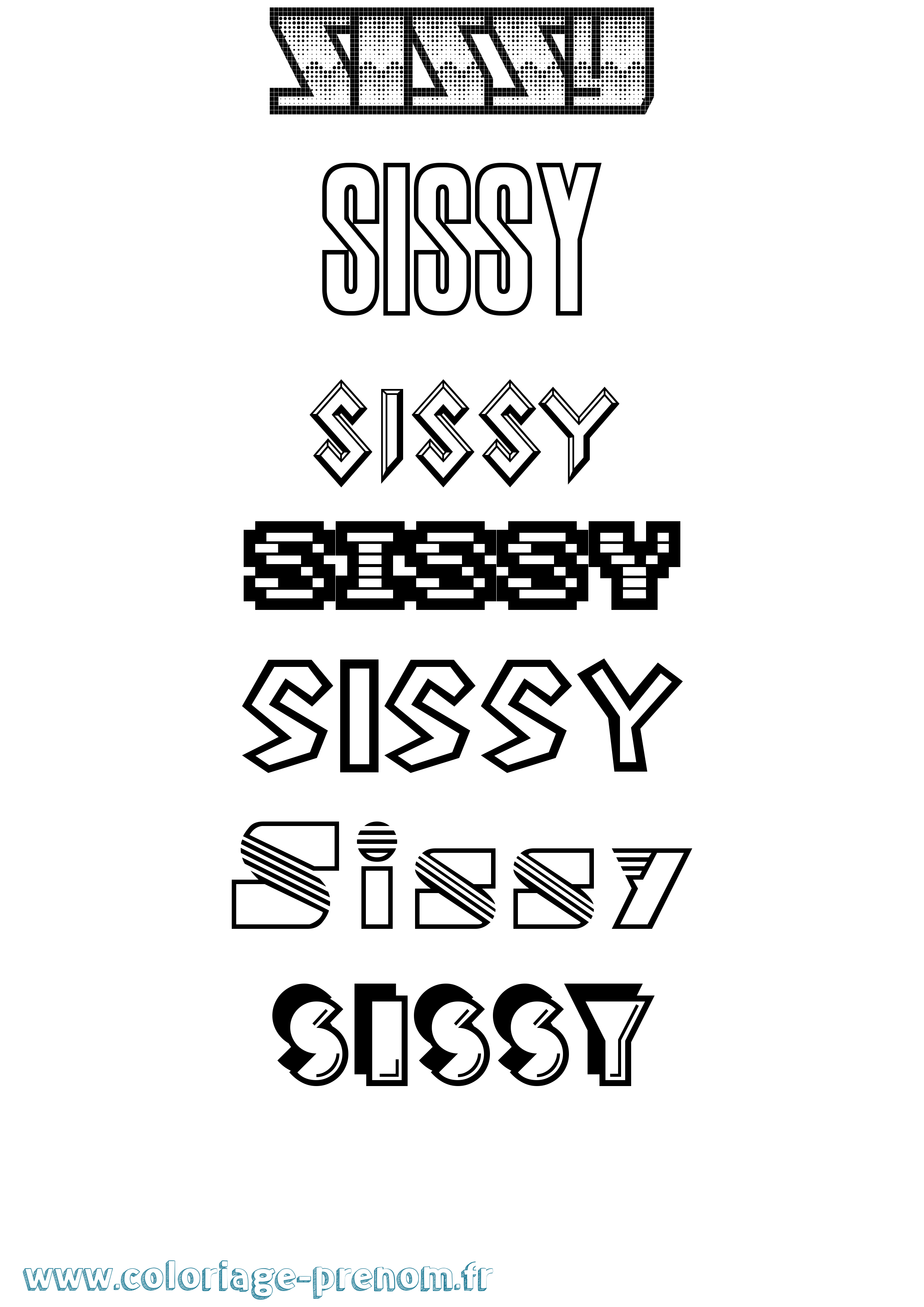 Coloriage Sissy Jeux Vidéos Coloriage prénom Sissy Jeux Vidéos