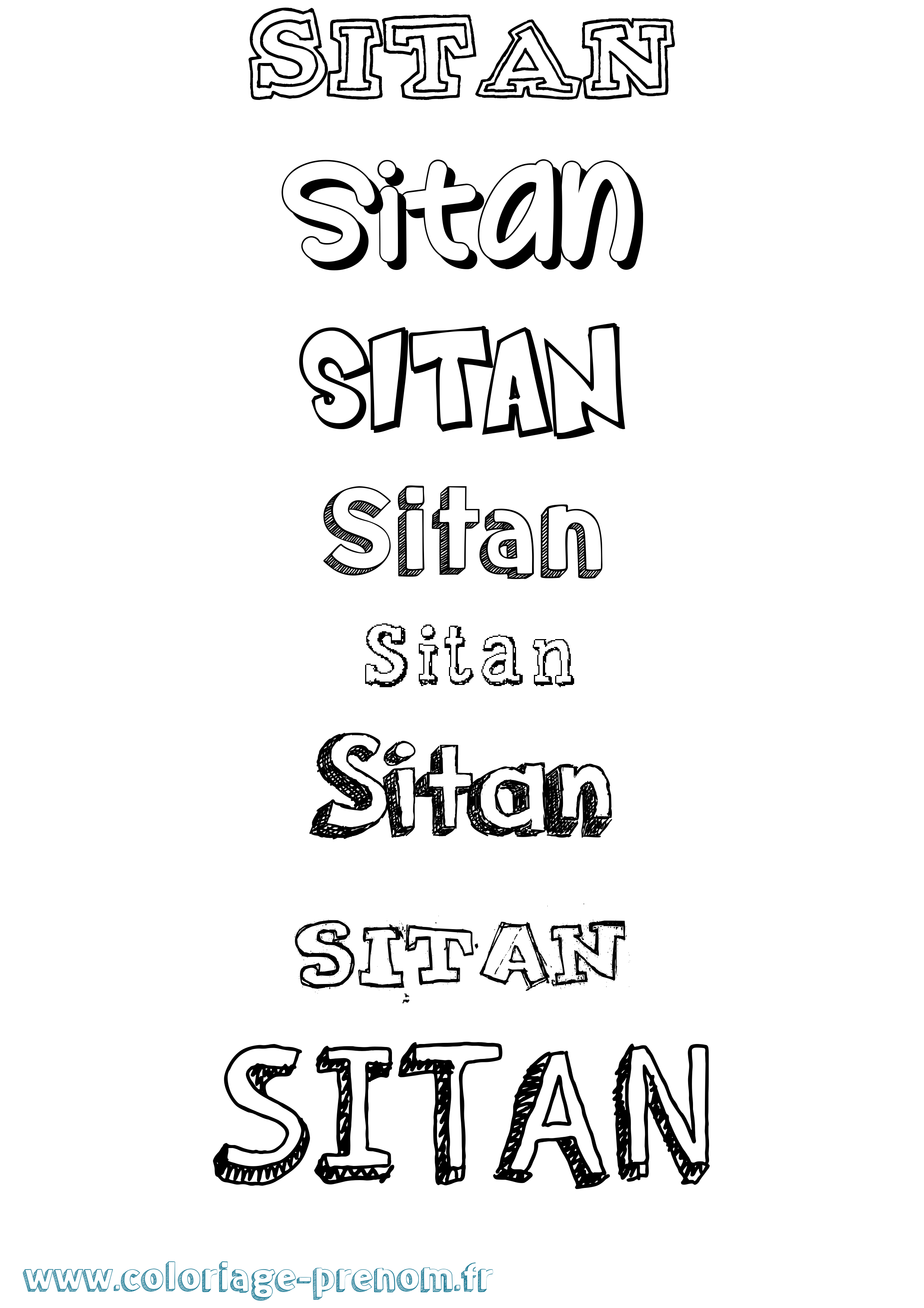 Coloriage Sitan Dessiné Coloriage prénom Sitan Dessiné