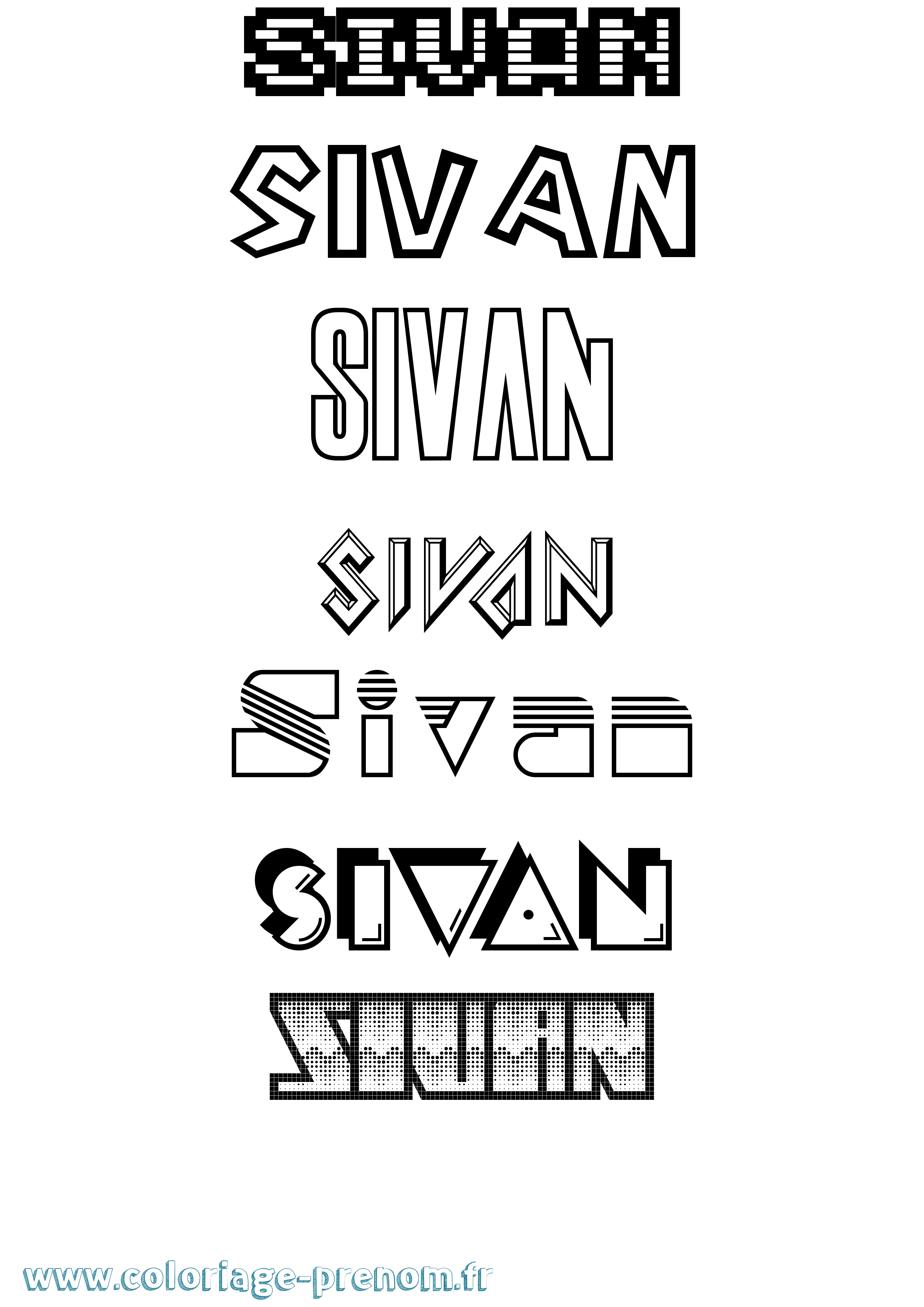 Coloriage Sivan Jeux Vidéos Coloriage prénom Sivan Jeux Vidéos
