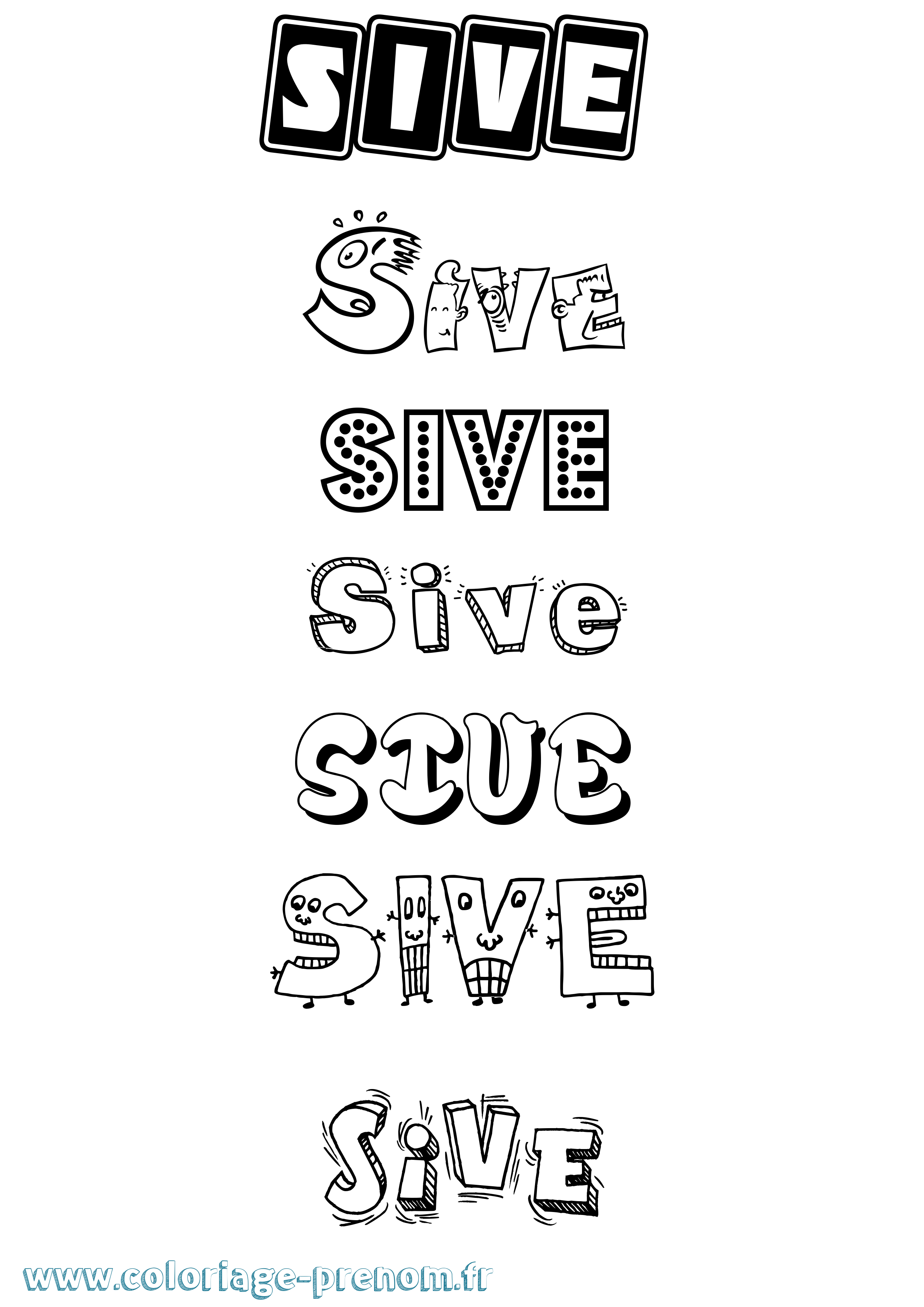 Coloriage Sive Fun Coloriage prénom Sive Fun