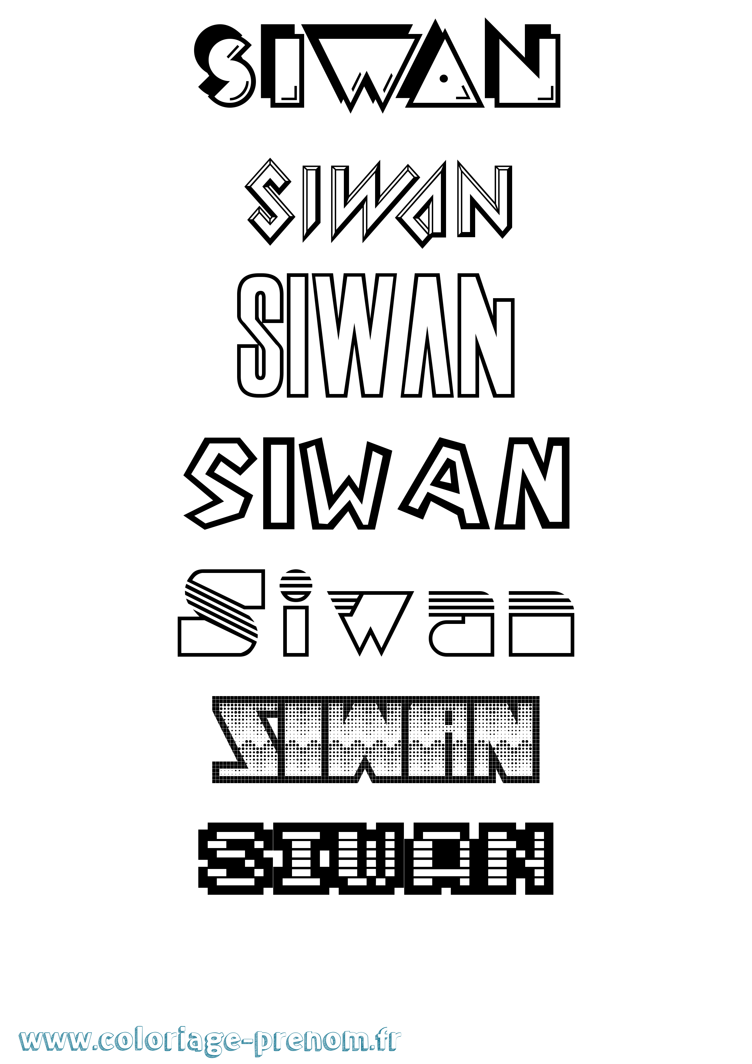 Coloriage Siwan Jeux Vidéos Coloriage prénom Siwan Jeux Vidéos