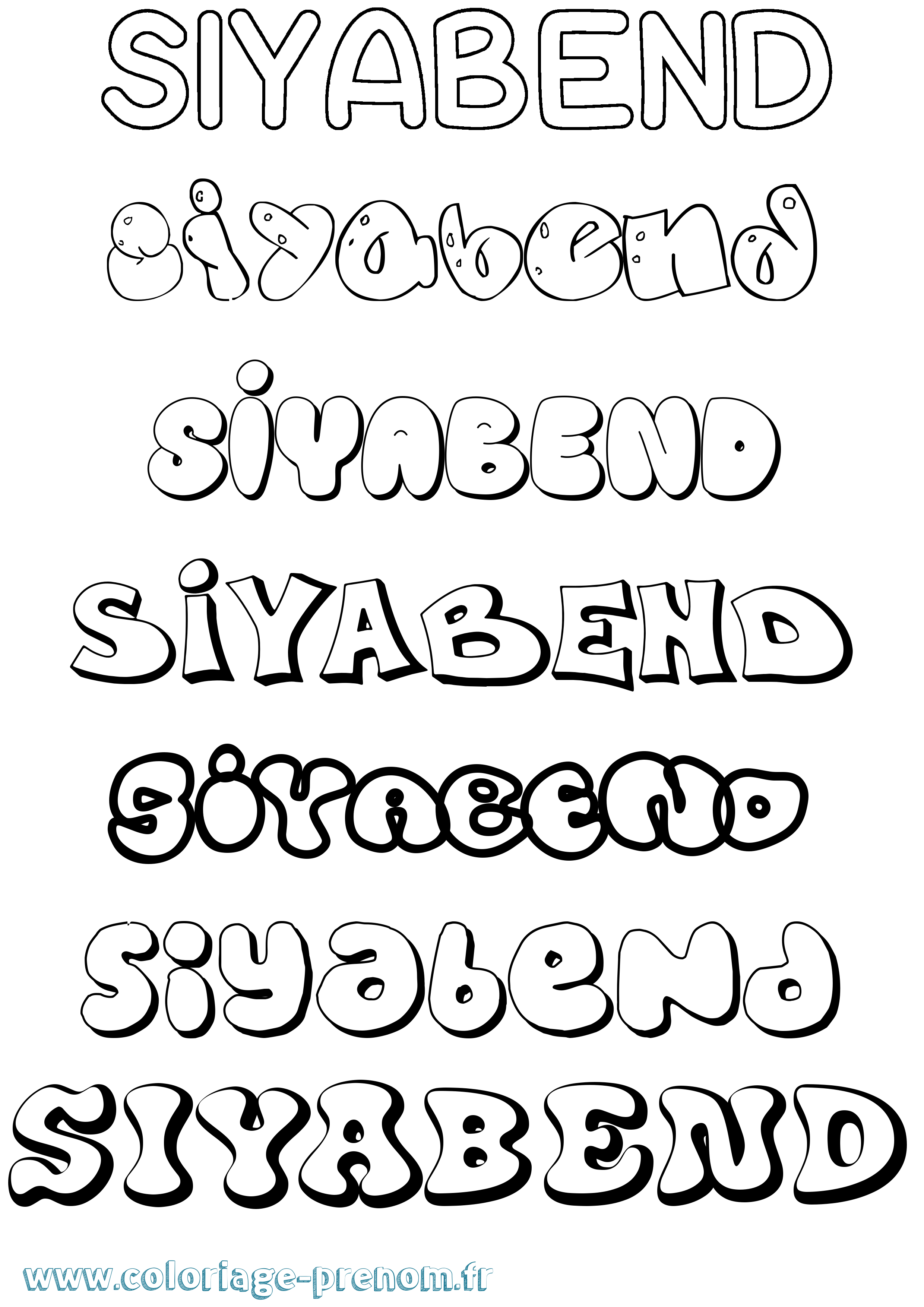 Coloriage Siyabend Bubble Coloriage prénom Siyabend Bubble