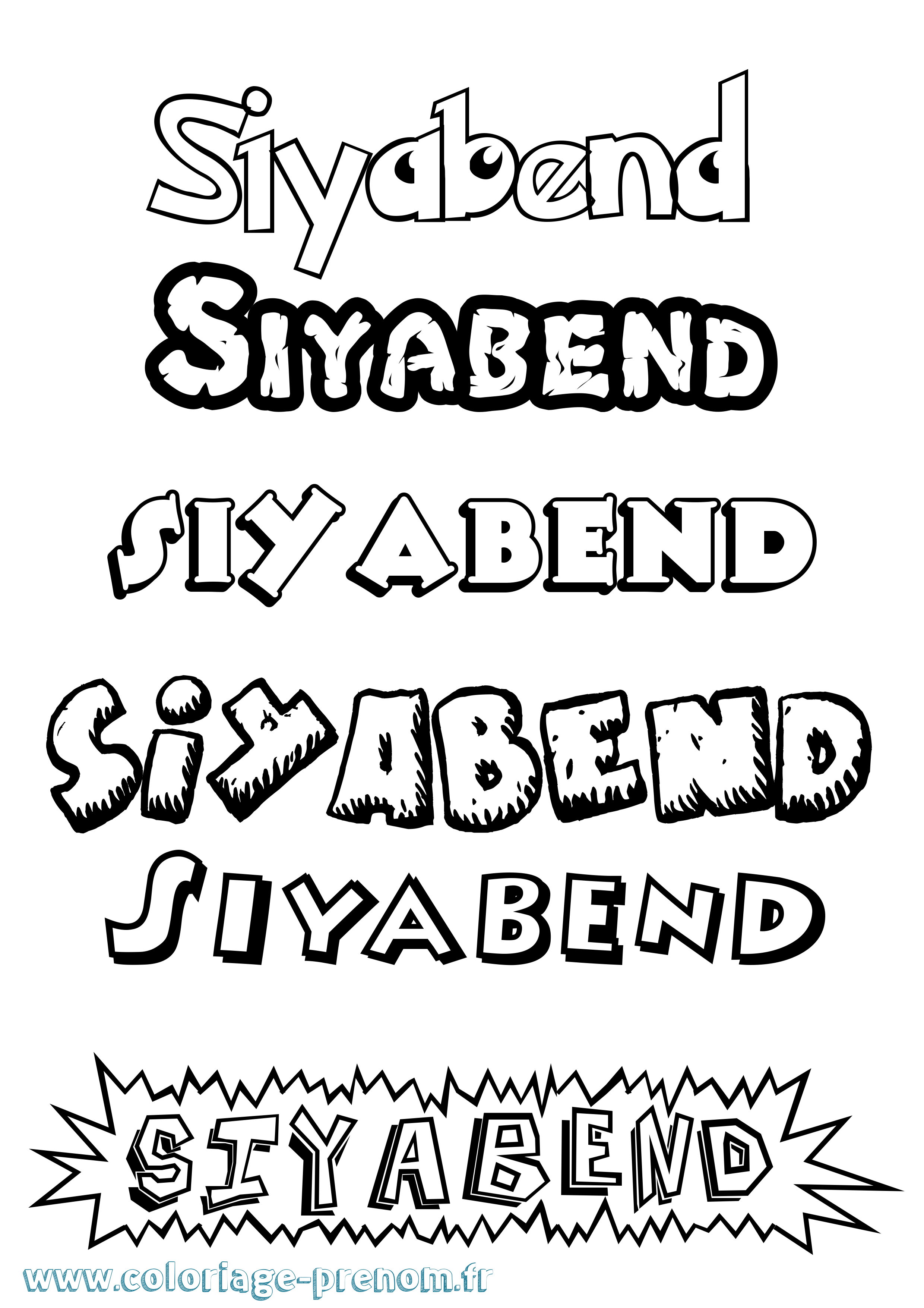 Coloriage Siyabend Dessin Animé Coloriage prénom Siyabend Dessin Animé