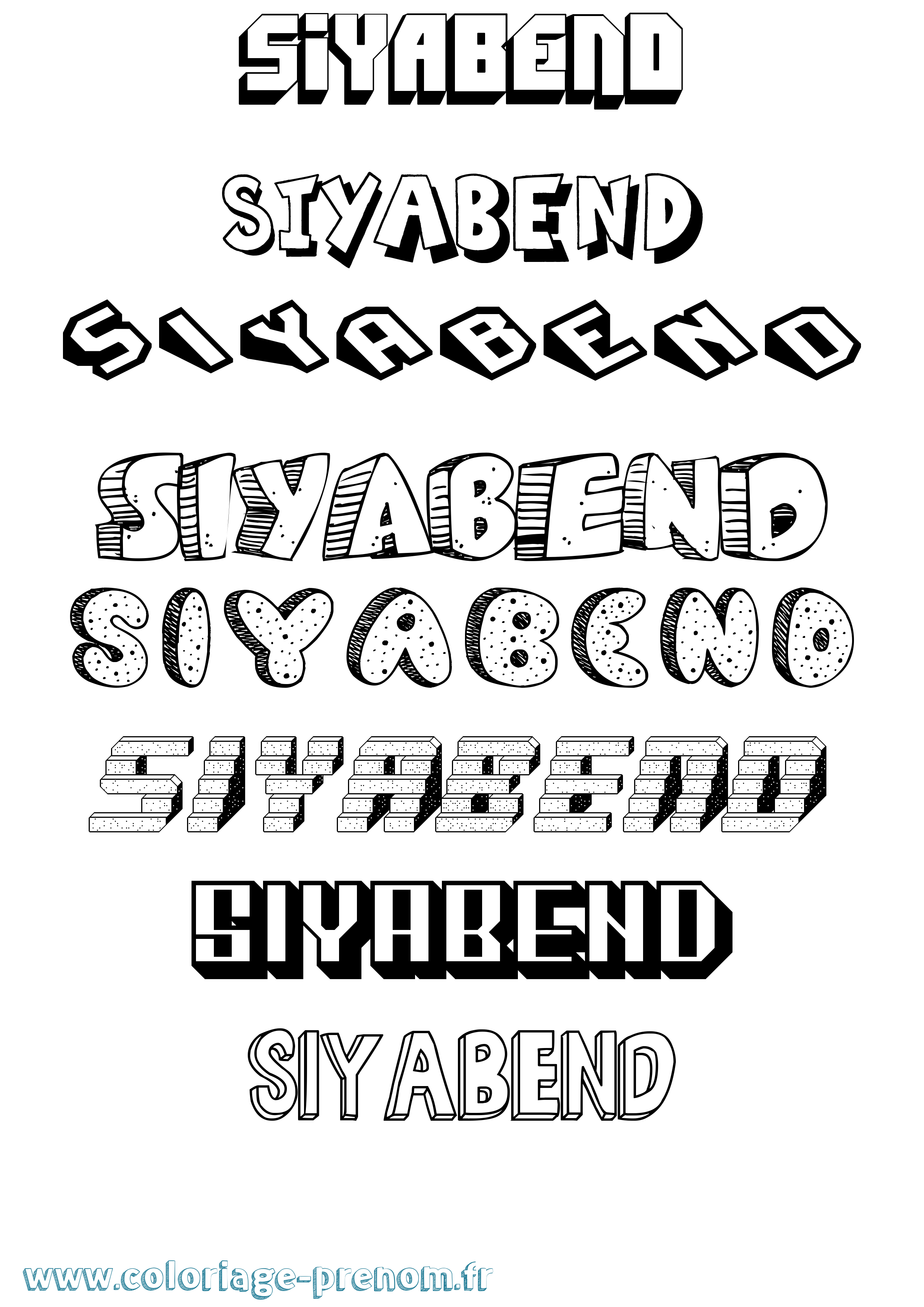 Coloriage Siyabend Effet 3D Coloriage prénom Siyabend Effet 3D