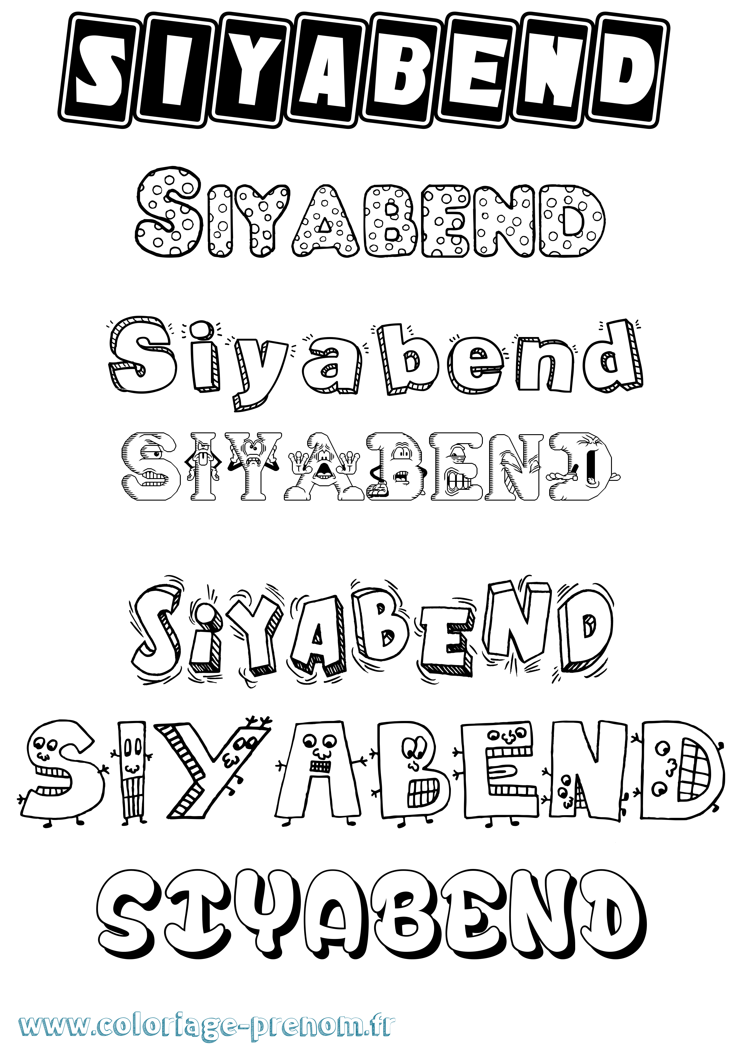 Coloriage Siyabend Fun Coloriage prénom Siyabend Fun