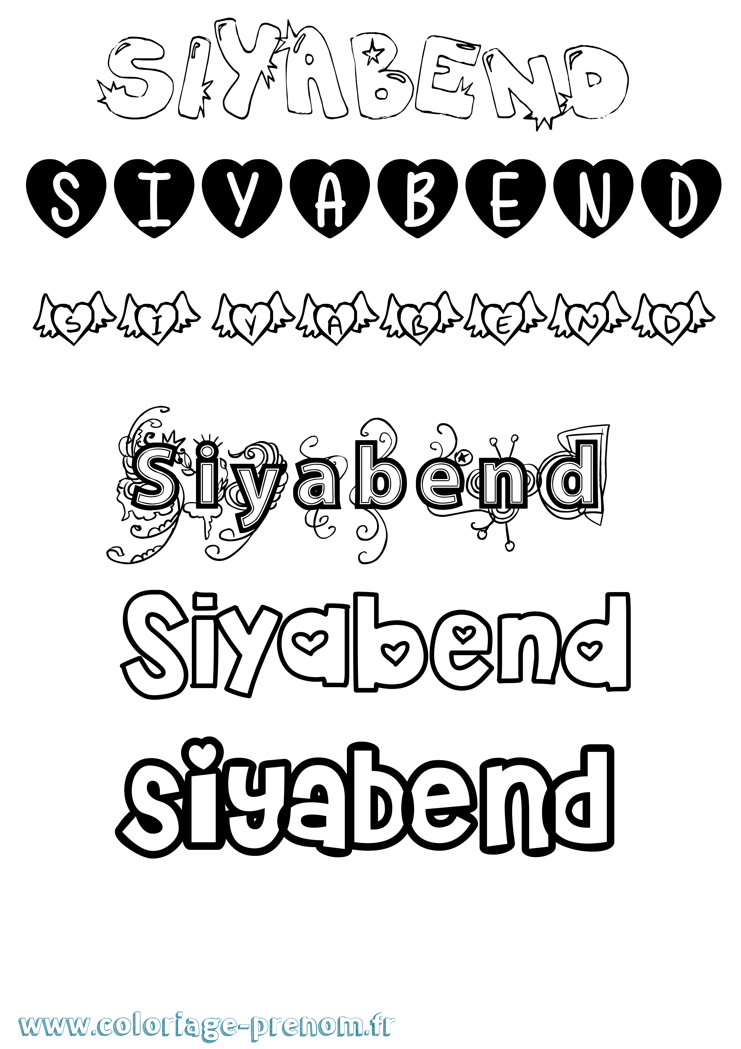Coloriage Siyabend Girly Coloriage prénom Siyabend Girly