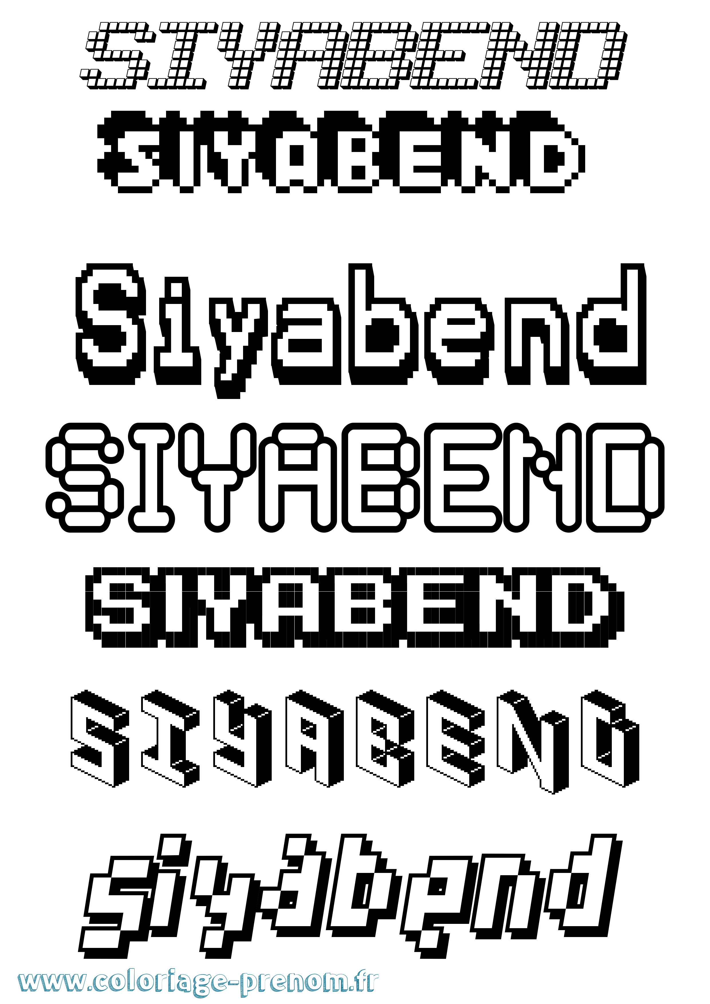 Coloriage Siyabend Pixel Coloriage prénom Siyabend Pixel