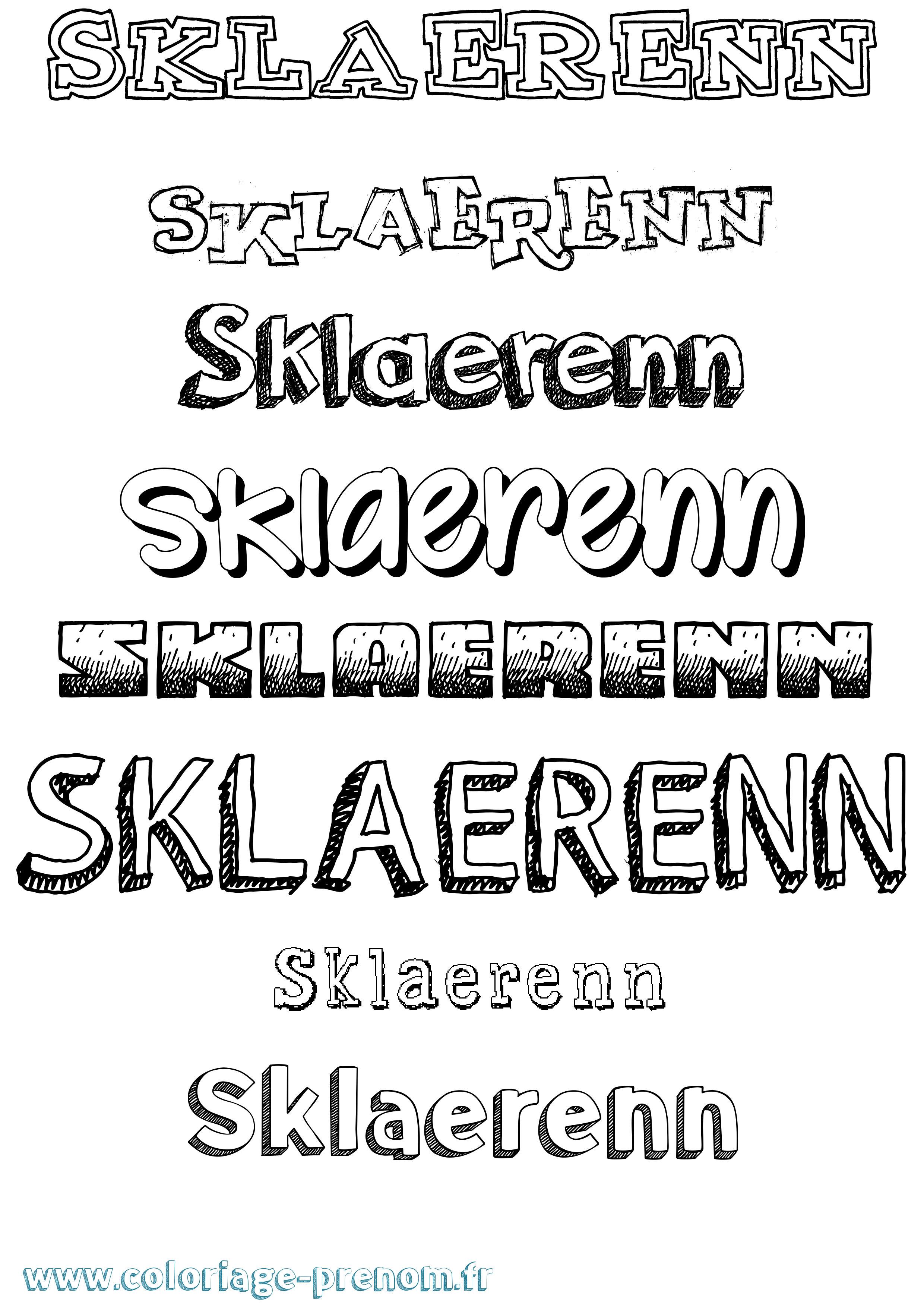 Coloriage Sklaerenn Dessiné Coloriage prénom Sklaerenn Dessiné