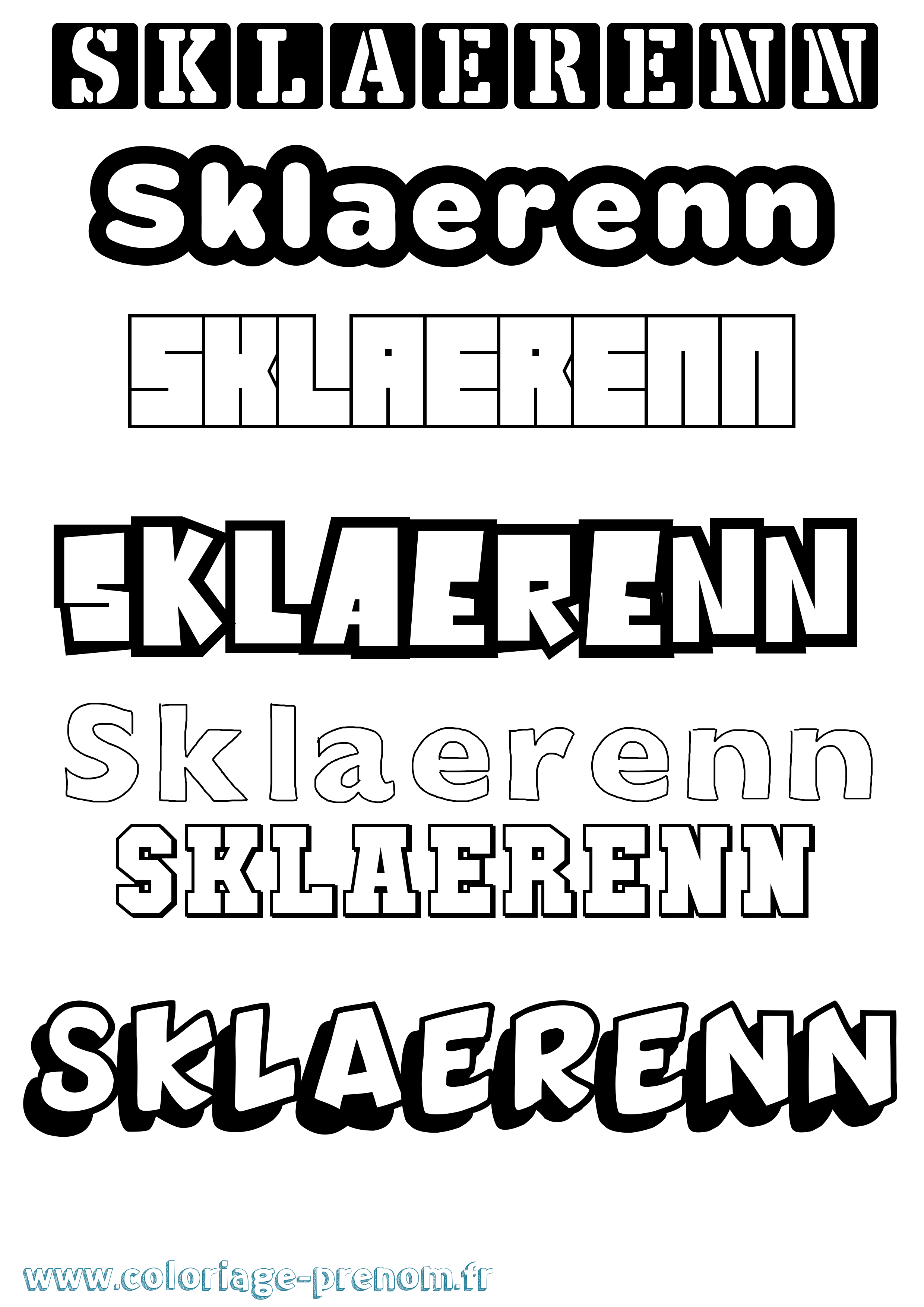 Coloriage Sklaerenn Simple Coloriage prénom Sklaerenn Simple