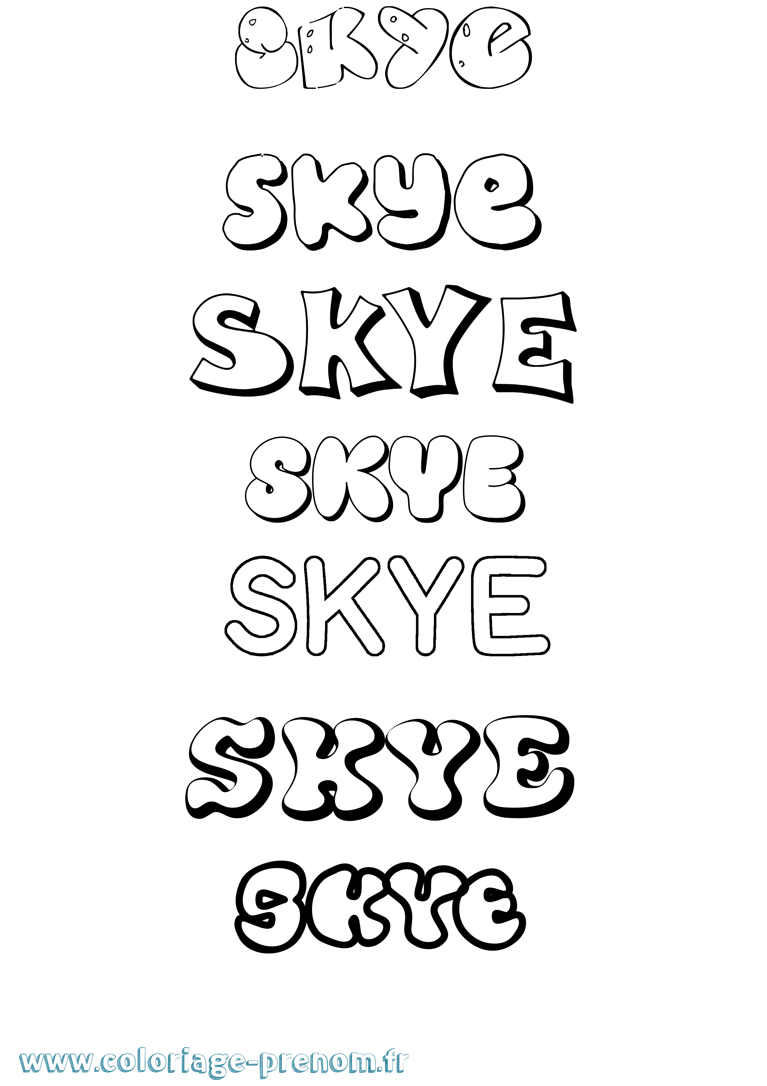 Coloriage Skye Bubble Coloriage prénom Skye Bubble