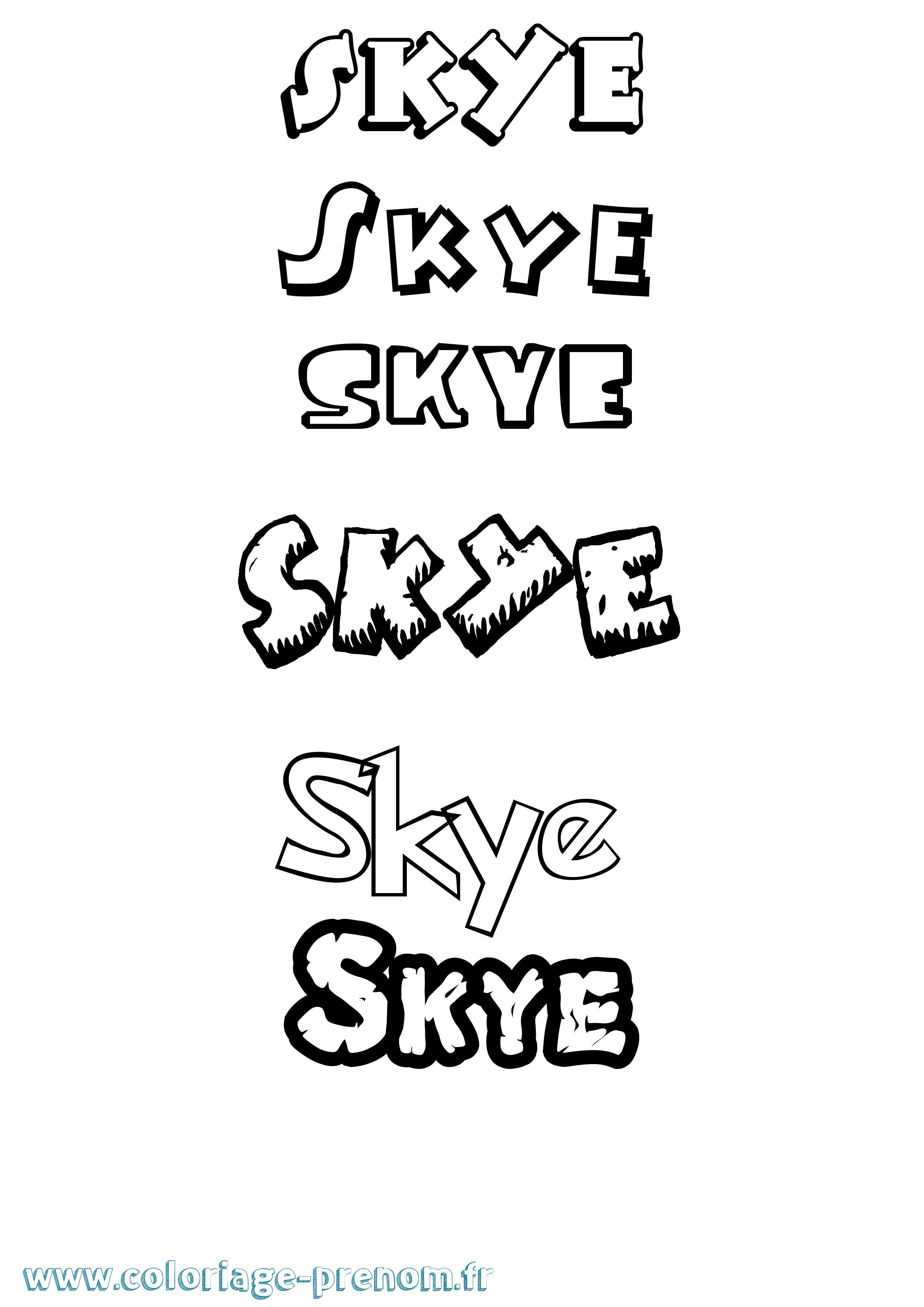 Coloriage Skye Dessin Animé Coloriage prénom Skye Dessin Animé