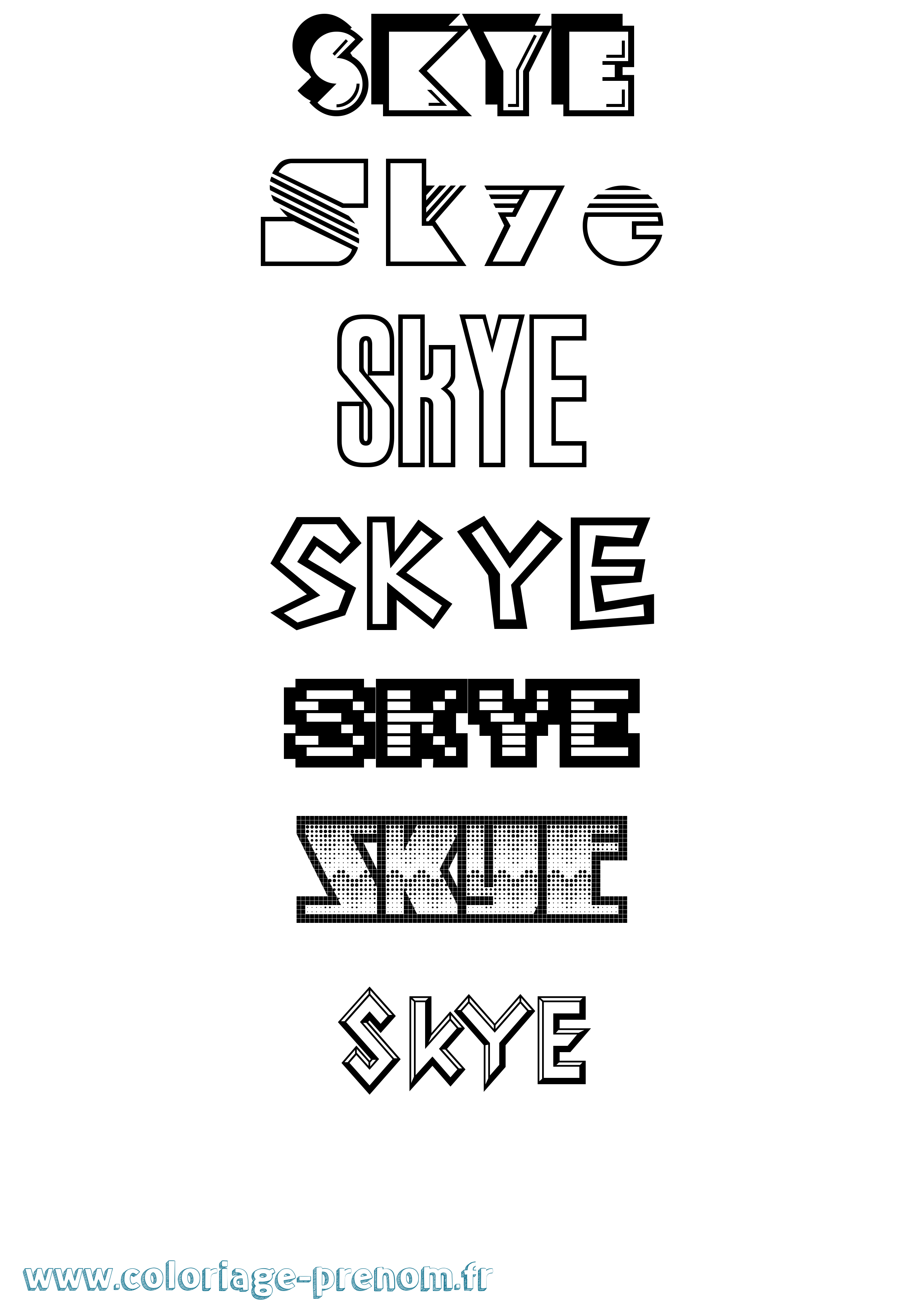 Coloriage Skye Jeux Vidéos Coloriage prénom Skye Jeux Vidéos