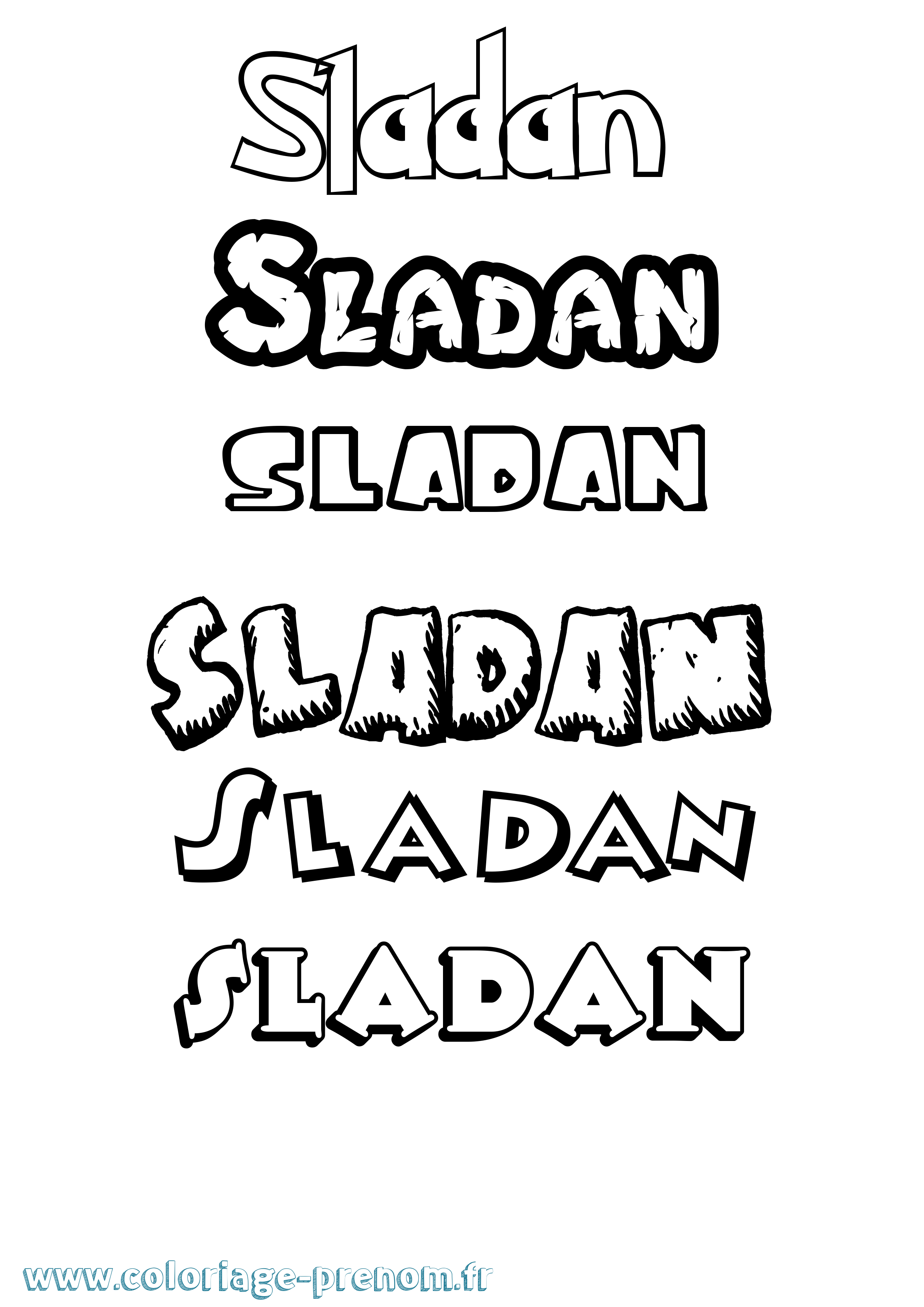 Coloriage Sladan Dessin Animé Coloriage prénom Sladan Dessin Animé