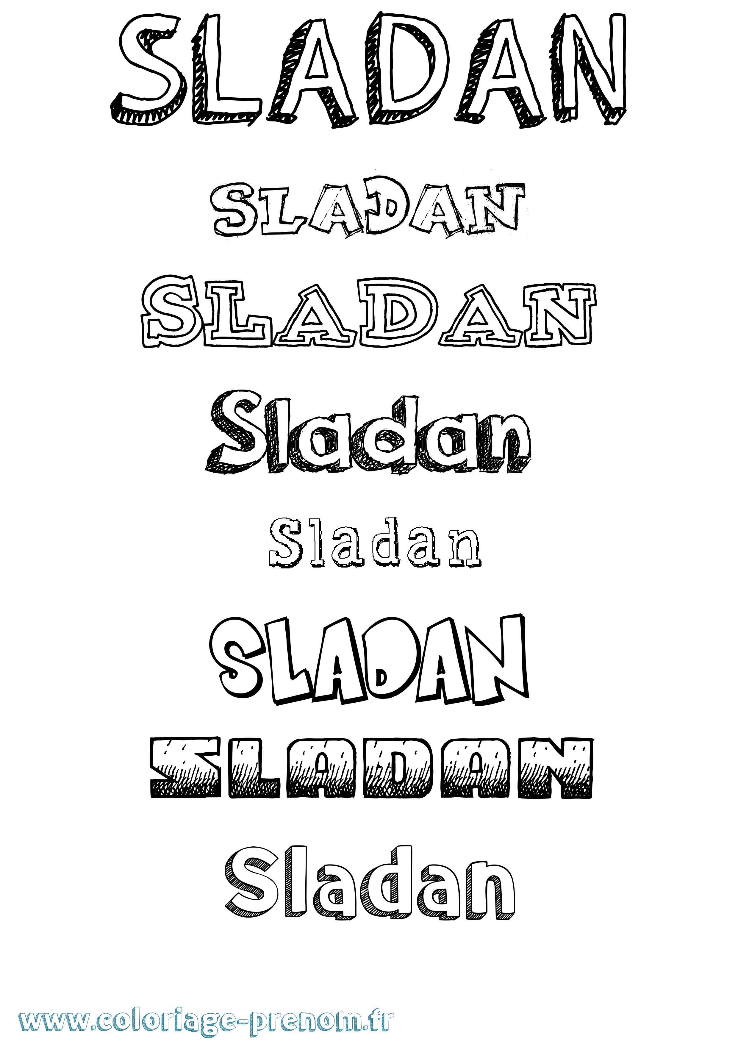 Coloriage Sladan Dessiné Coloriage prénom Sladan Dessiné