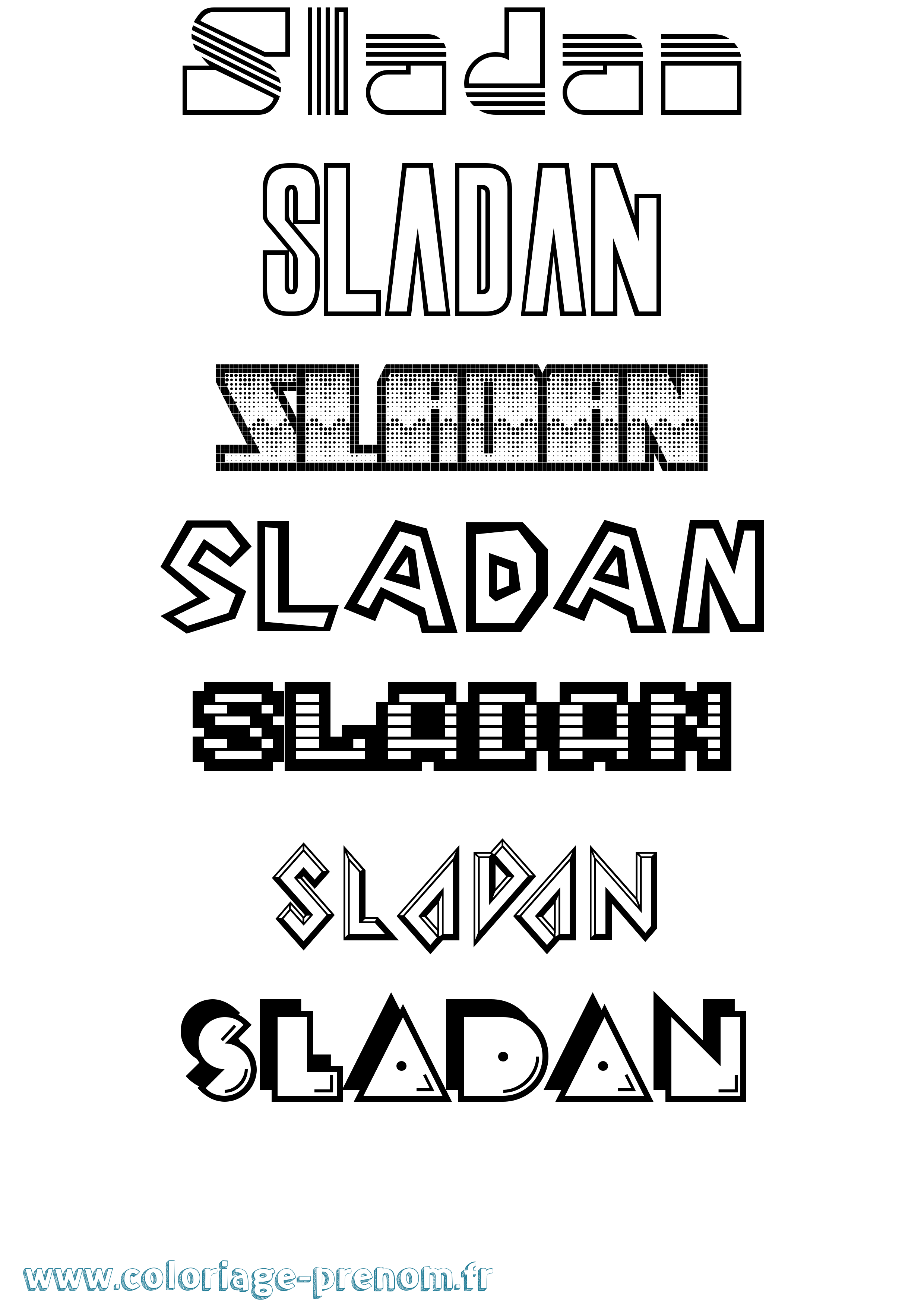 Coloriage Sladan Jeux Vidéos Coloriage prénom Sladan Jeux Vidéos