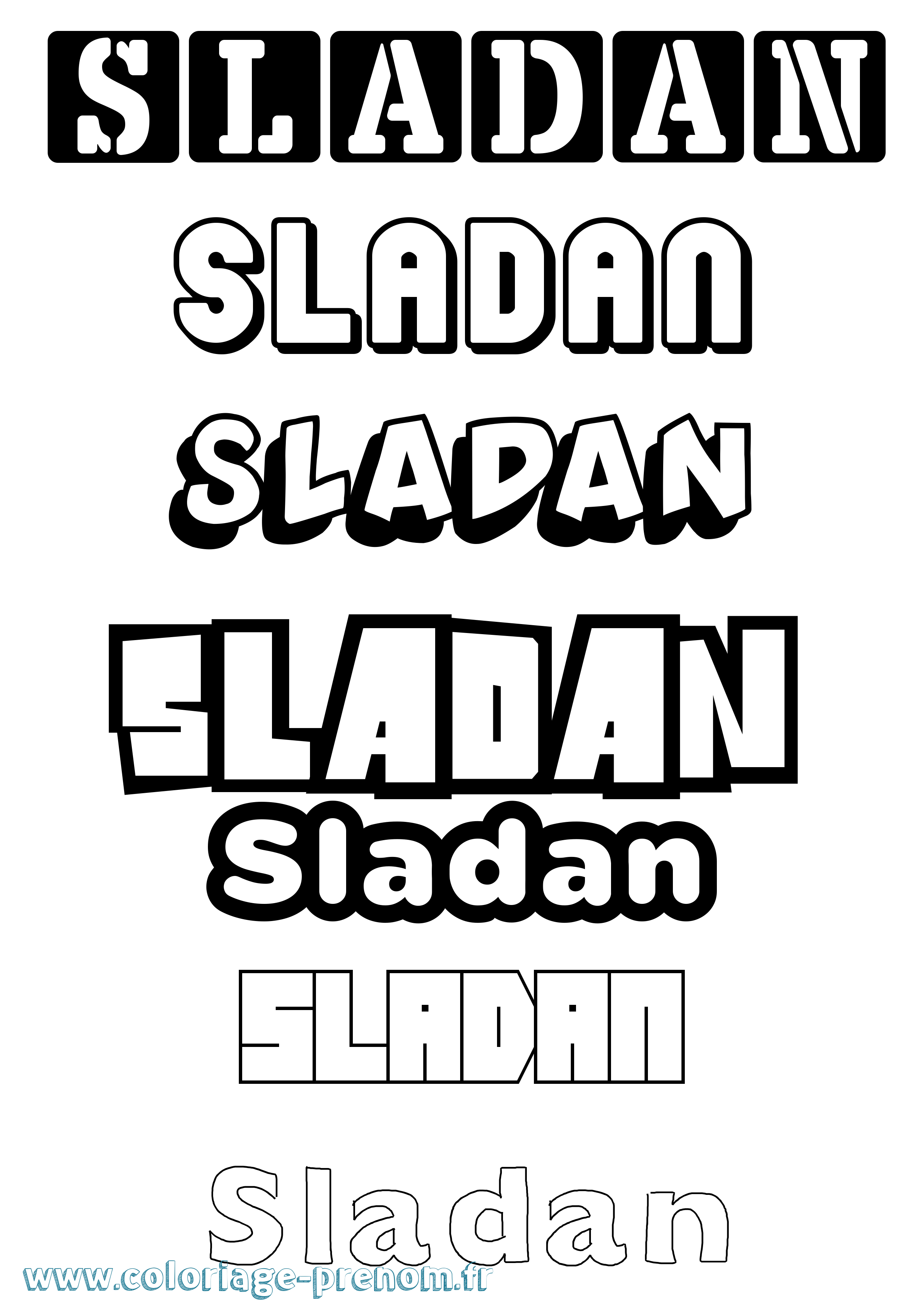 Coloriage Sladan Simple Coloriage prénom Sladan Simple