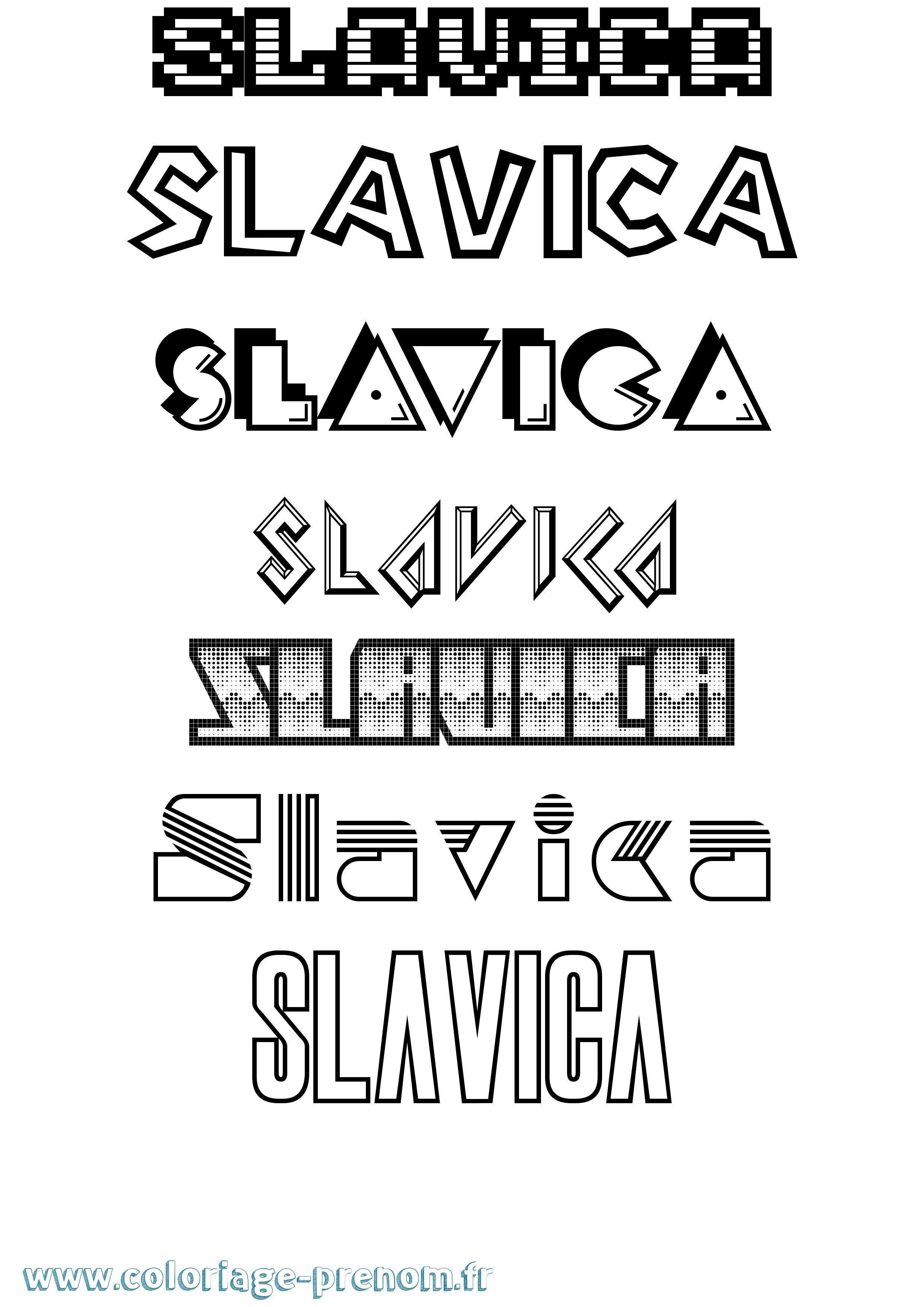 Coloriage Slavica Jeux Vidéos Coloriage prénom Slavica Jeux Vidéos