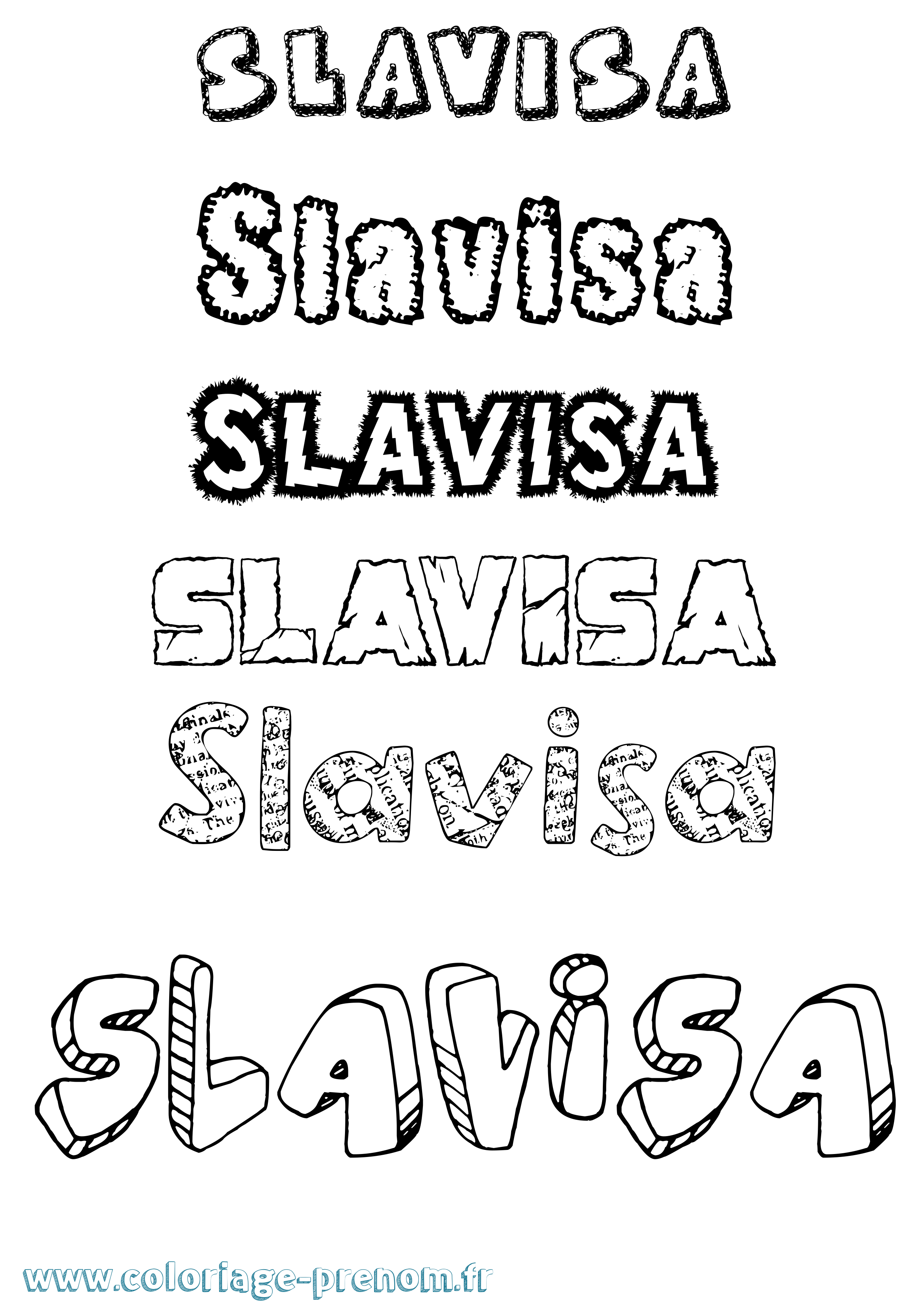 Coloriage Slavisa Destructuré Coloriage prénom Slavisa Destructuré