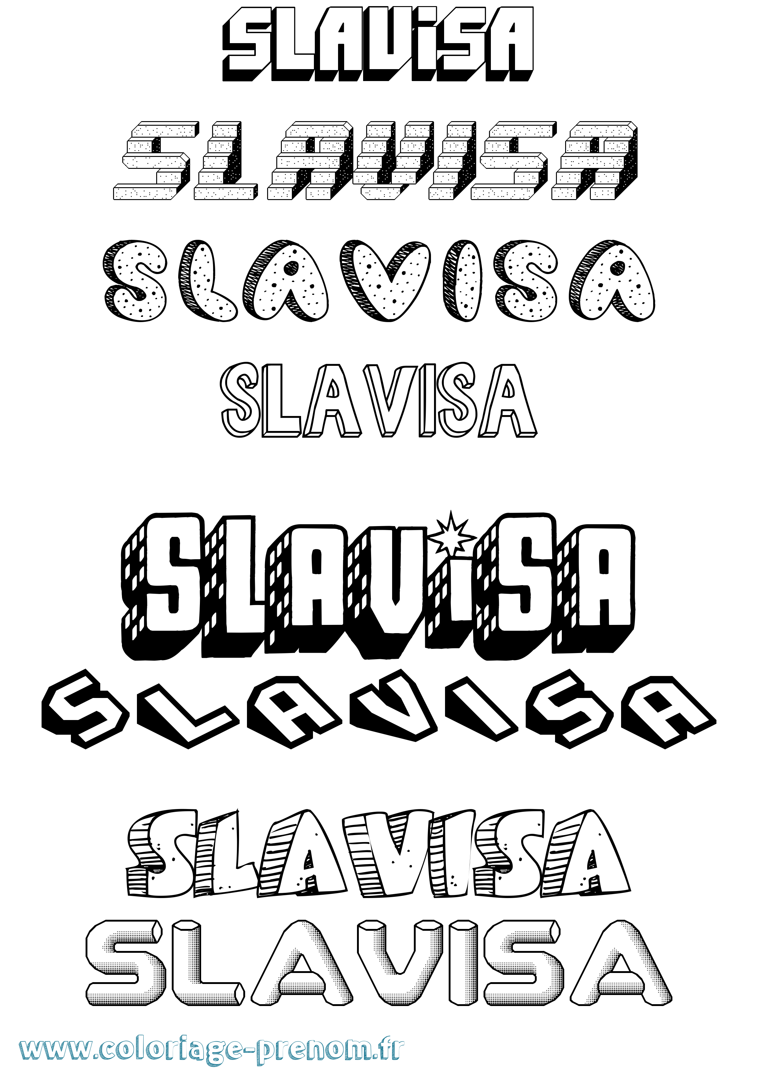 Coloriage Slavisa Effet 3D Coloriage prénom Slavisa Effet 3D