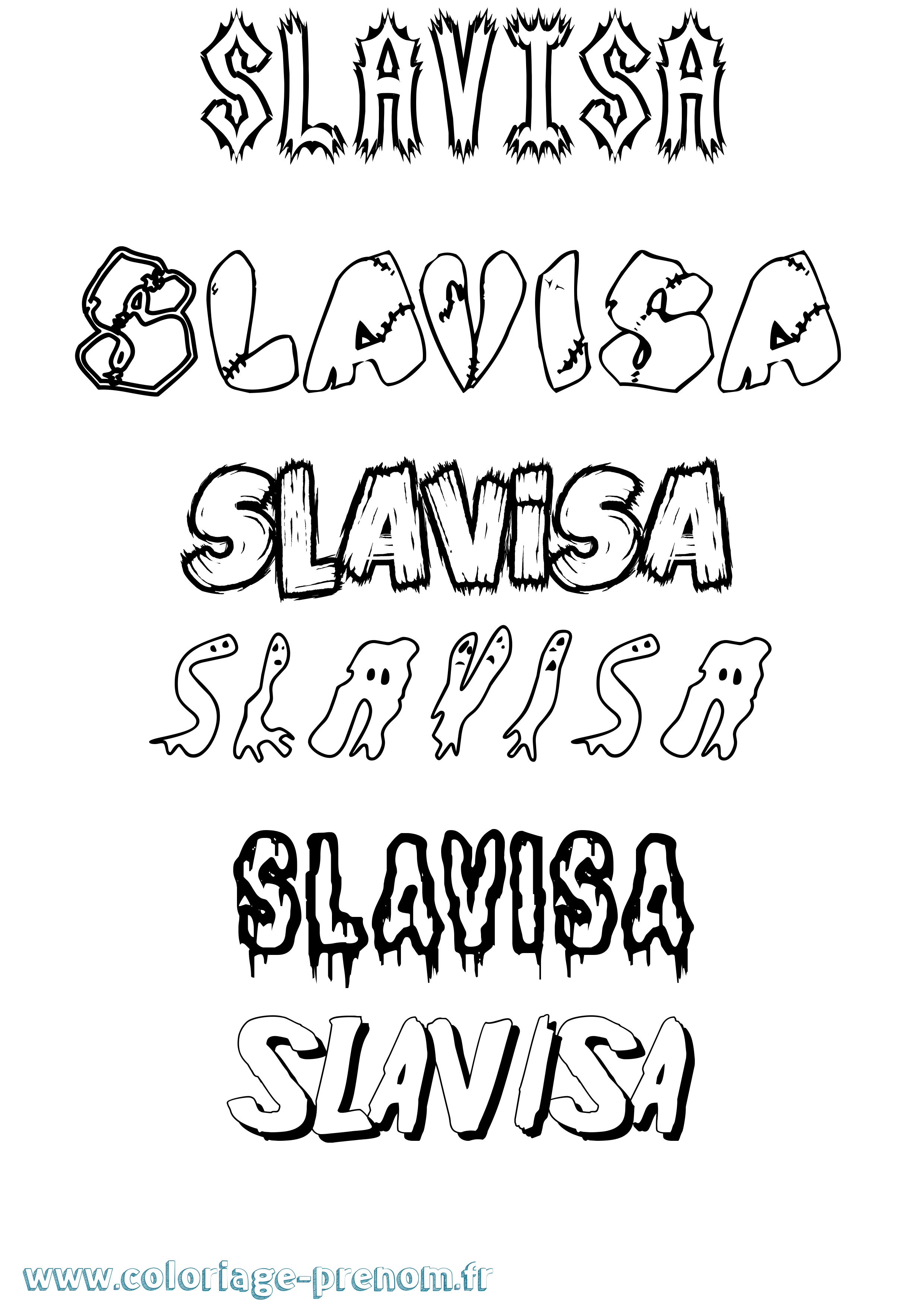 Coloriage Slavisa Frisson Coloriage prénom Slavisa Frisson