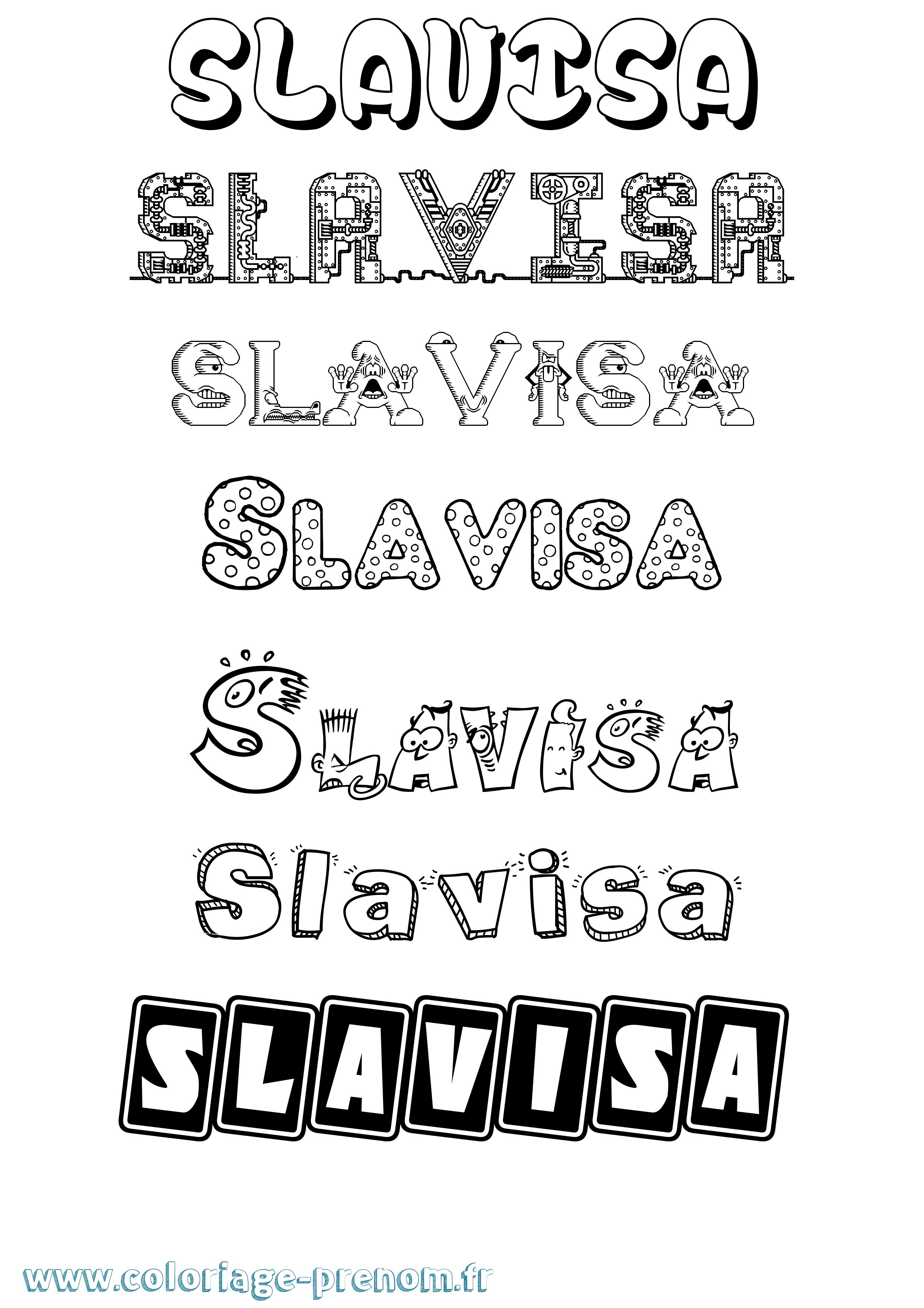 Coloriage Slavisa Fun Coloriage prénom Slavisa Fun