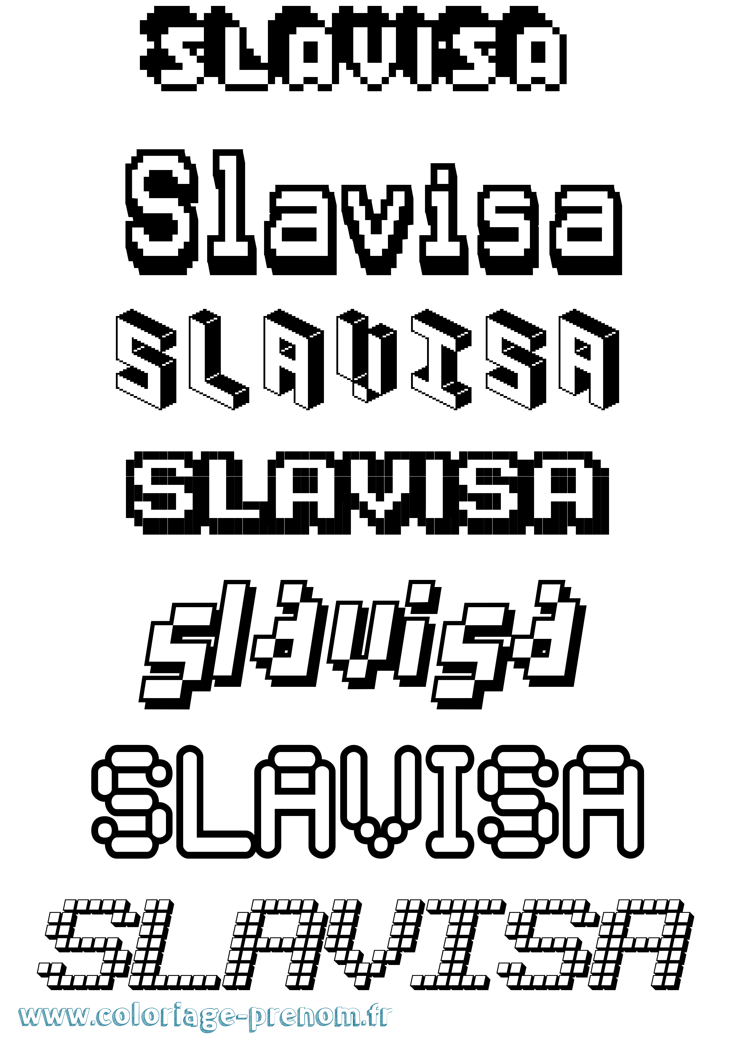 Coloriage Slavisa Pixel Coloriage prénom Slavisa Pixel