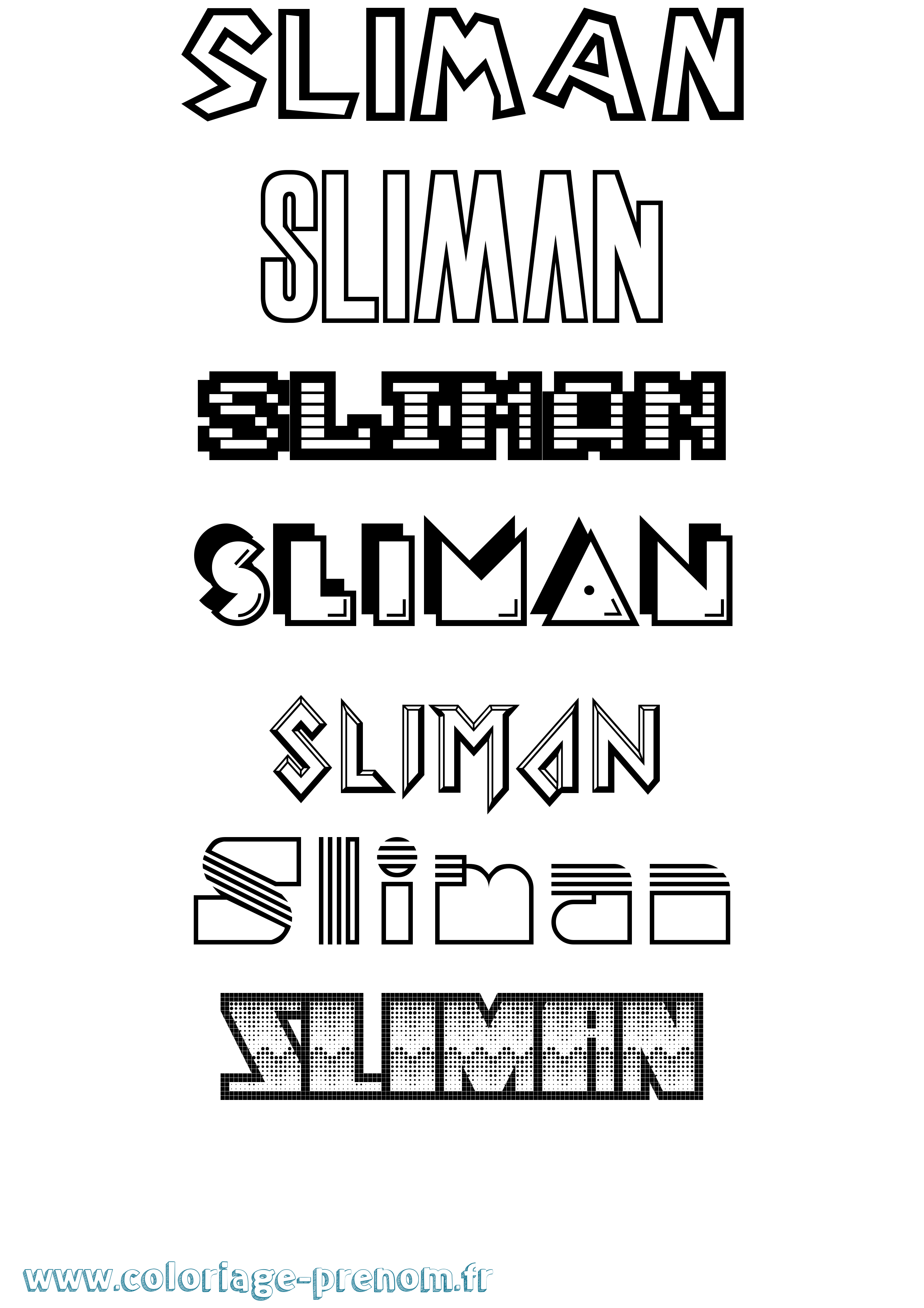 Coloriage Sliman Jeux Vidéos Coloriage prénom Sliman Jeux Vidéos