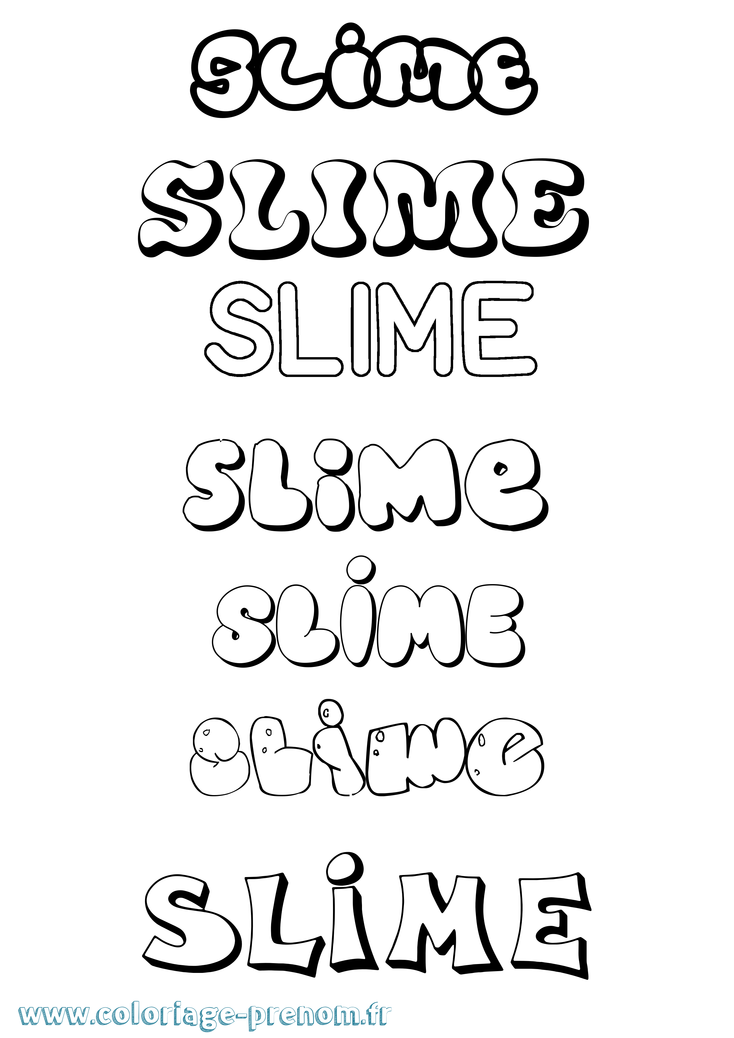 Coloriage Slime Bubble Coloriage prénom Slime Bubble