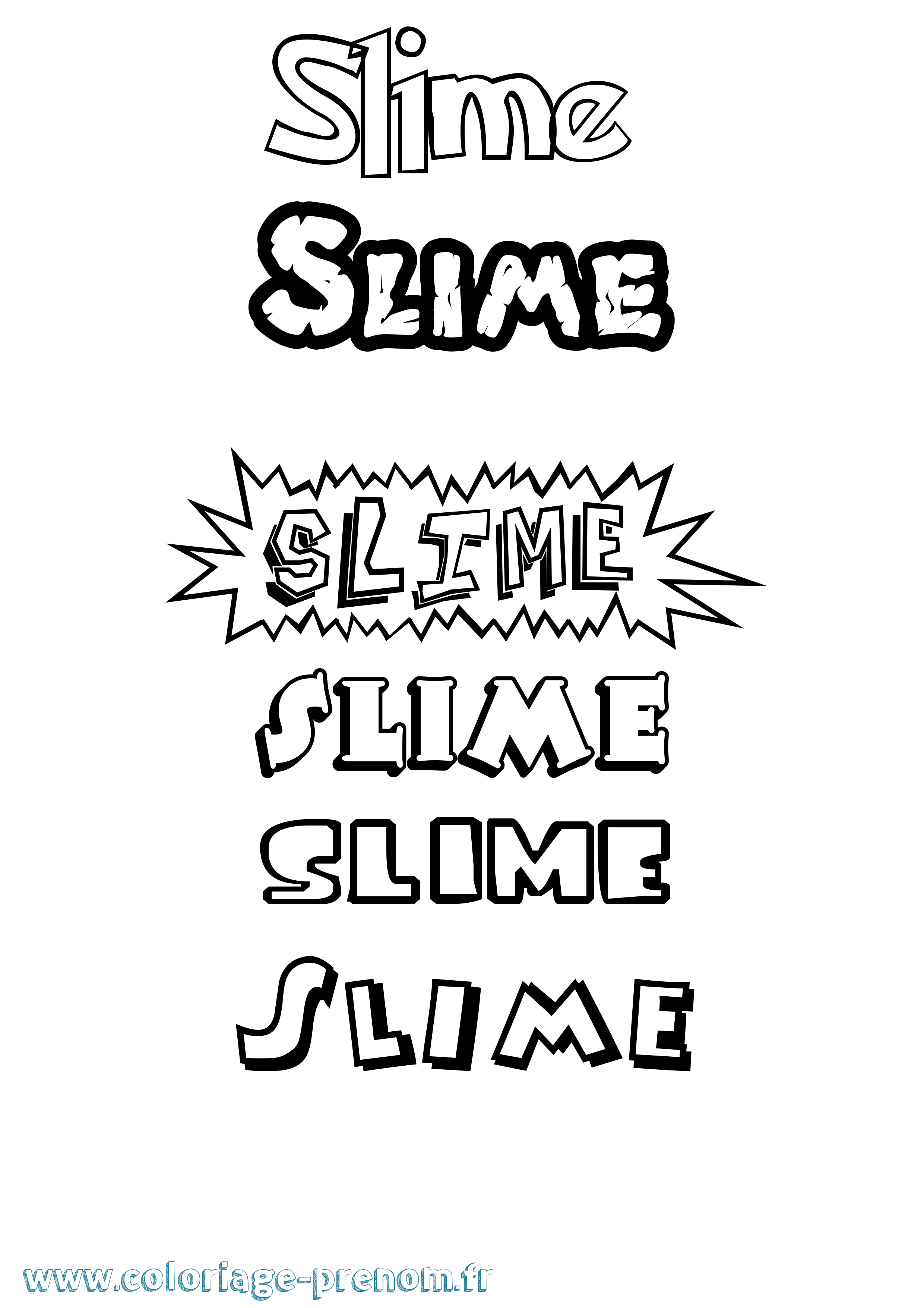 Coloriage Slime Dessin Animé Coloriage prénom Slime Dessin Animé