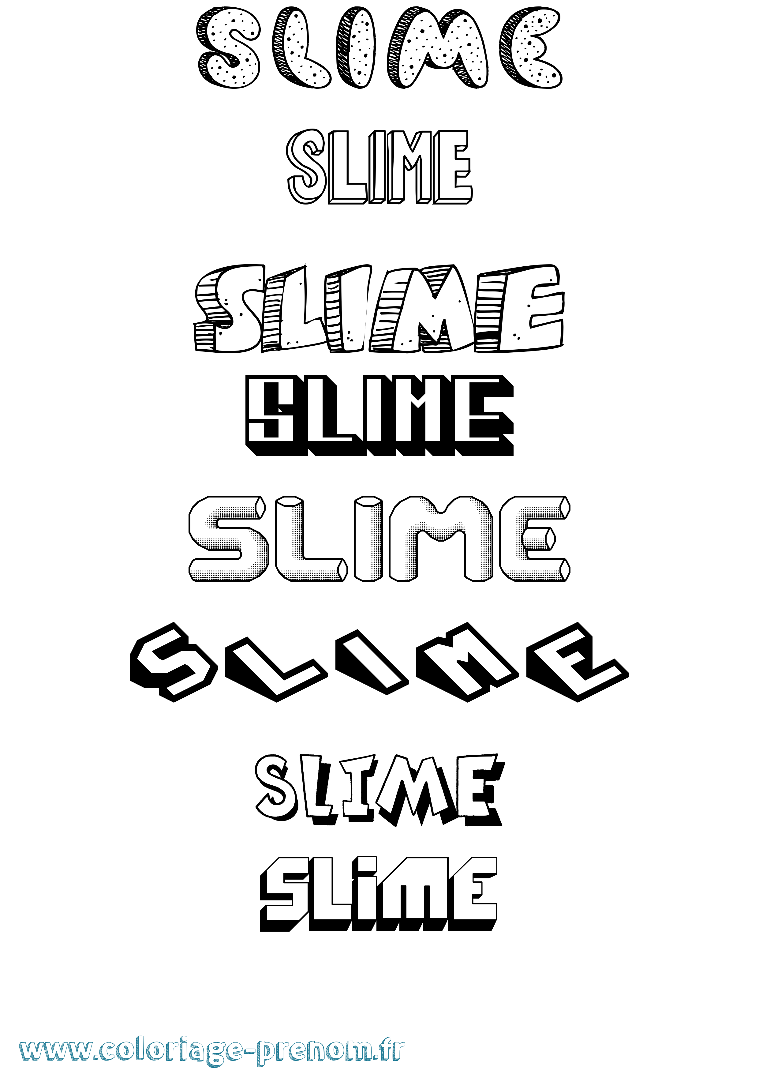 Coloriage Slime Effet 3D Coloriage prénom Slime Effet 3D