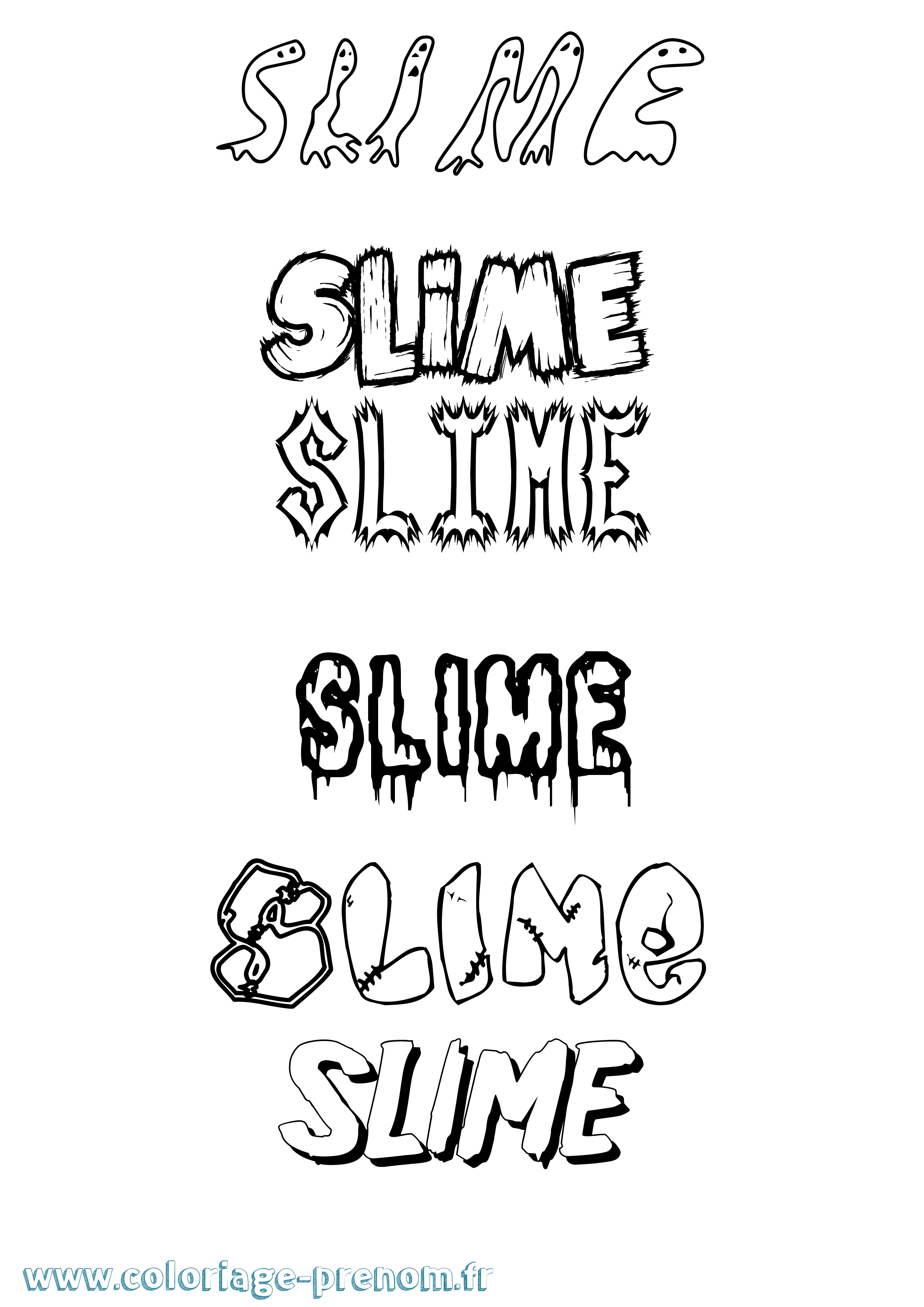 Coloriage Slime Frisson Coloriage prénom Slime Frisson