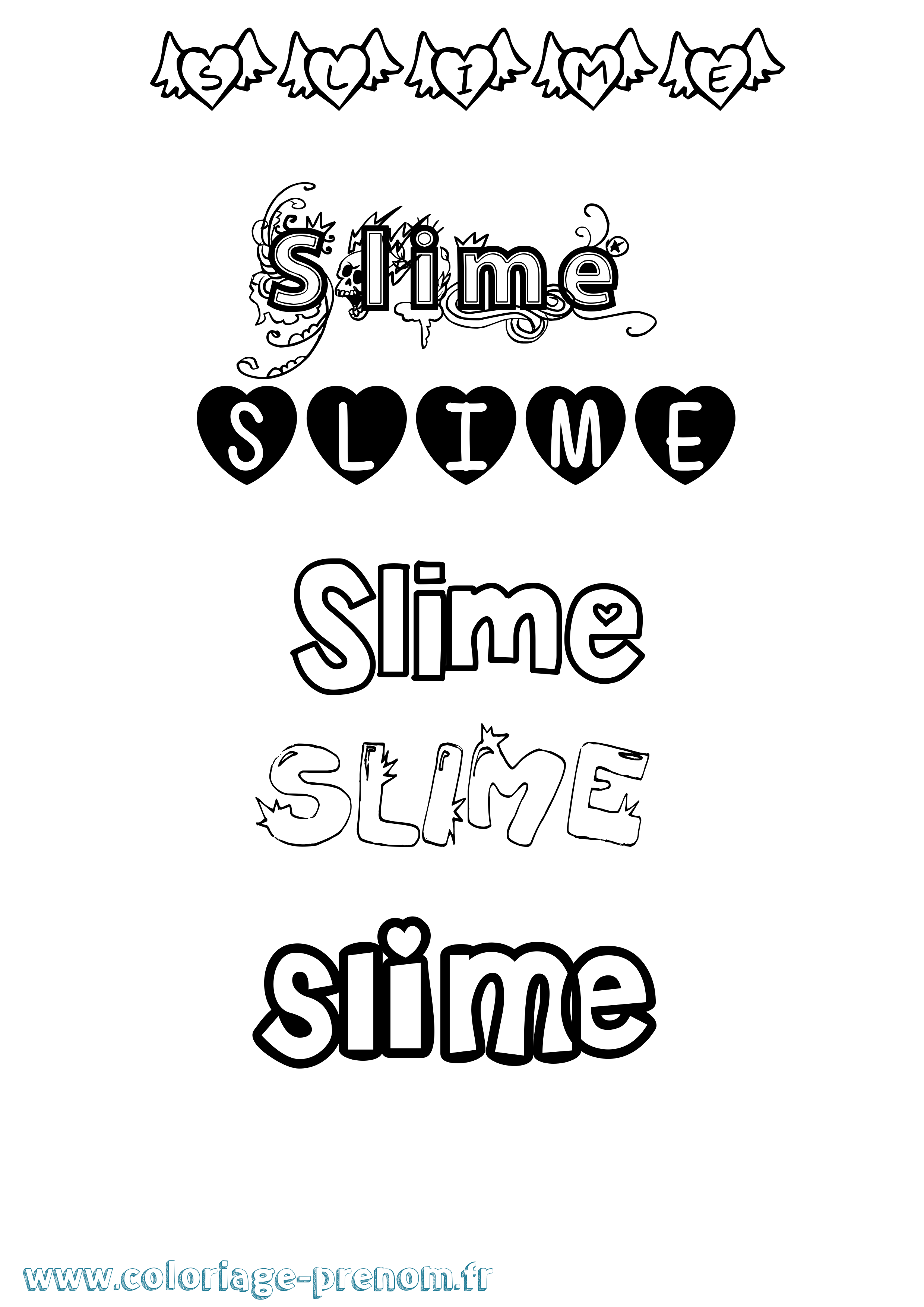 Coloriage Slime Girly Coloriage prénom Slime Girly