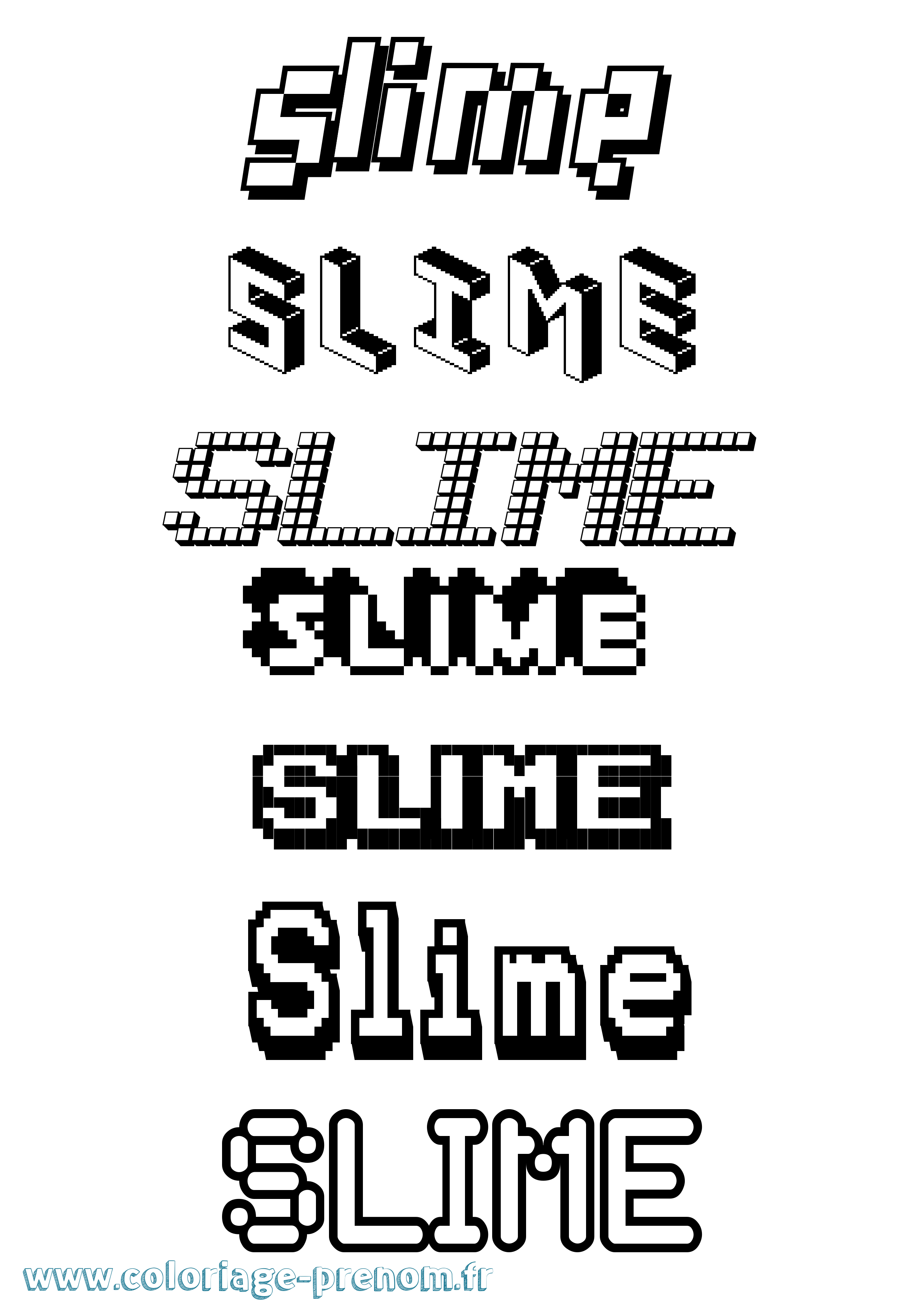 Coloriage Slime Pixel Coloriage prénom Slime Pixel