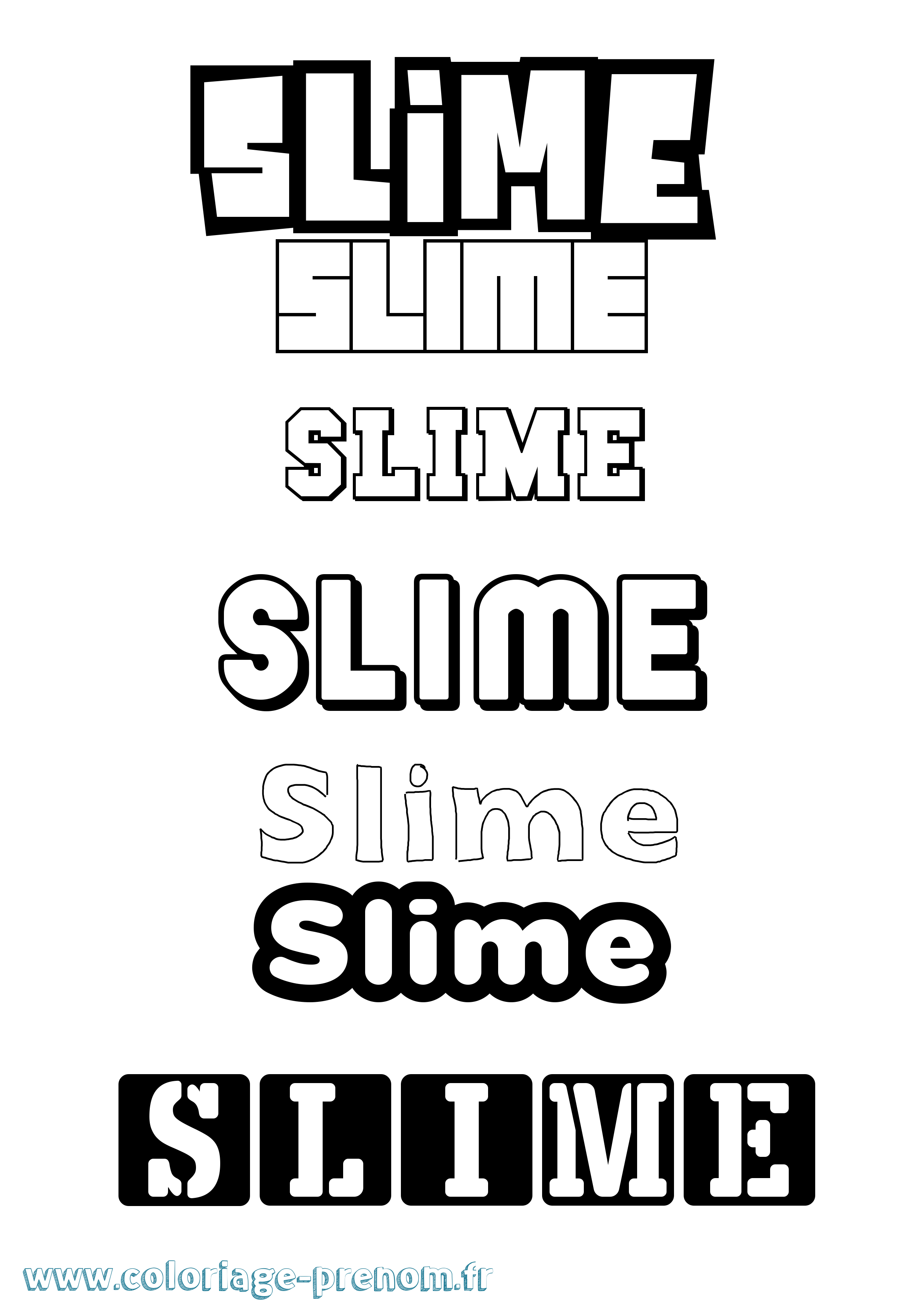 Coloriage Slime Simple Coloriage prénom Slime Simple