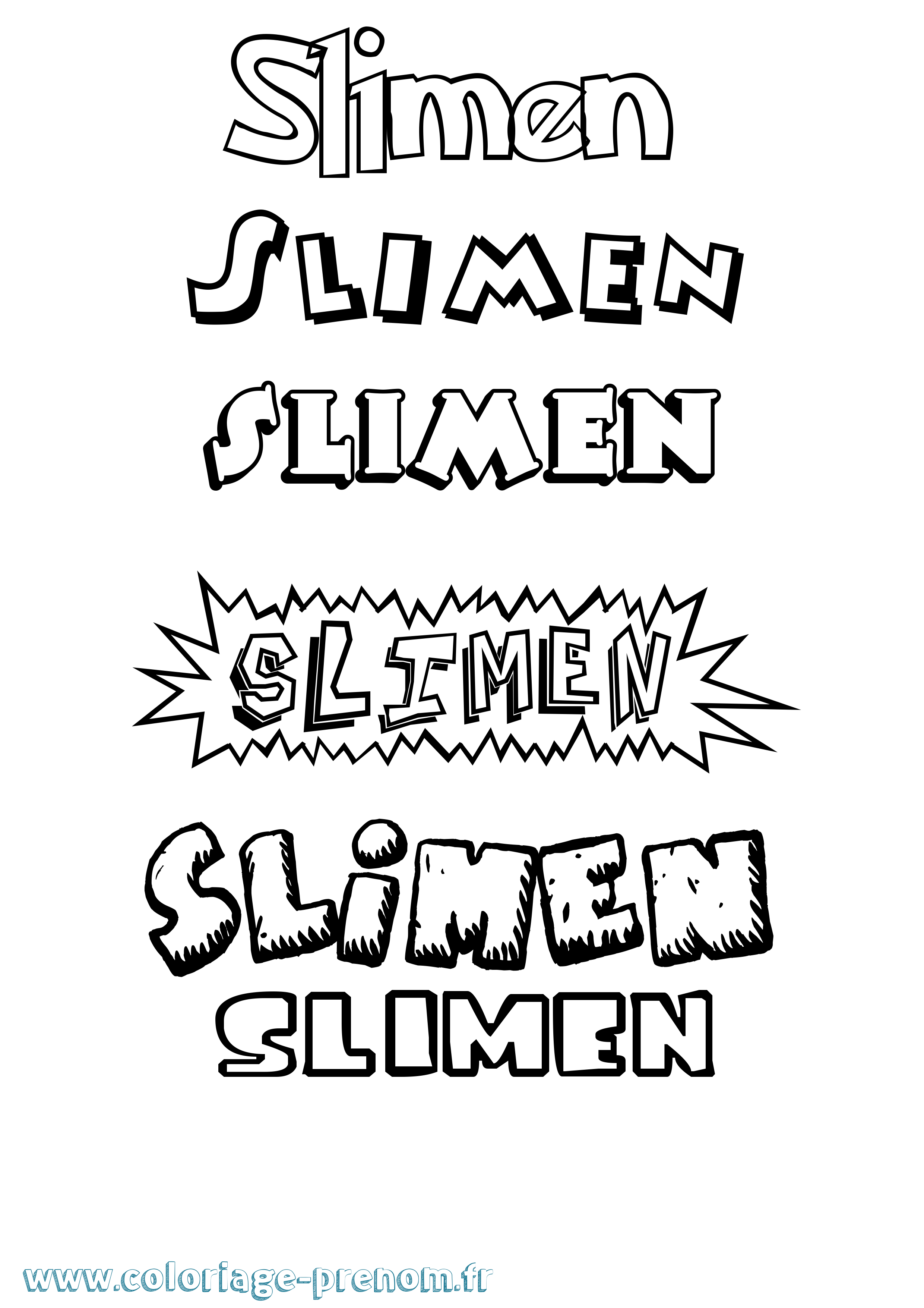 Coloriage Slimen Dessin Animé Coloriage prénom Slimen Dessin Animé