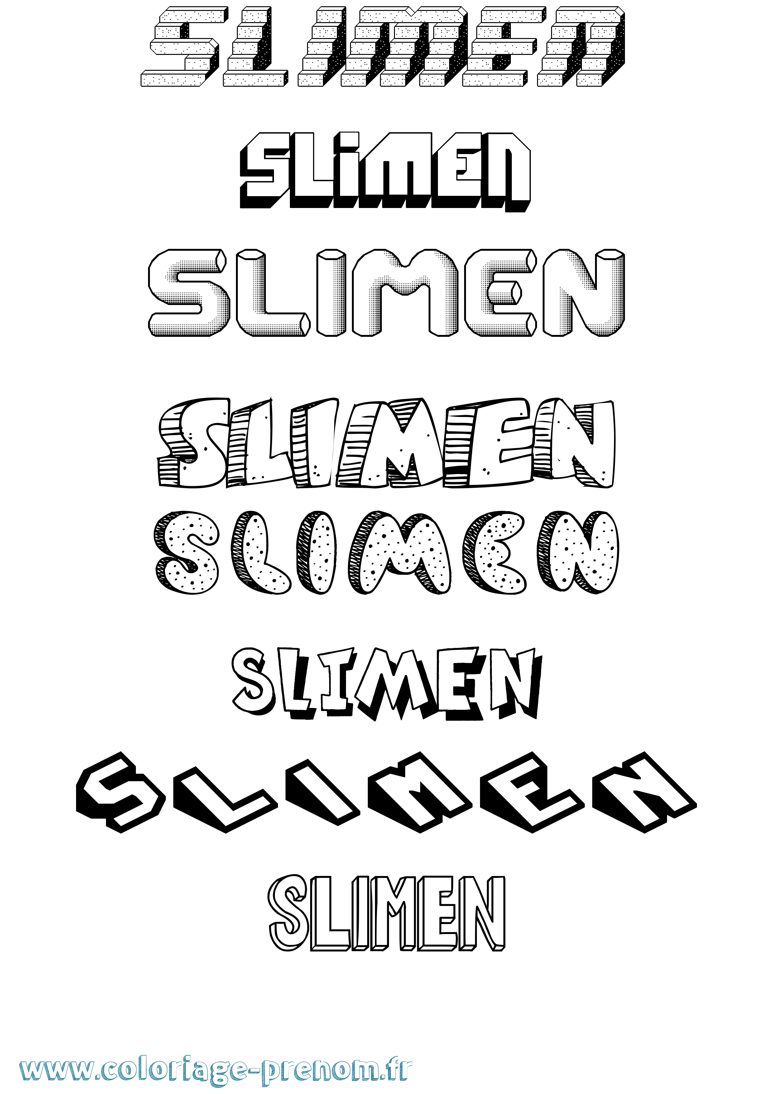 Coloriage Slimen Effet 3D Coloriage prénom Slimen Effet 3D