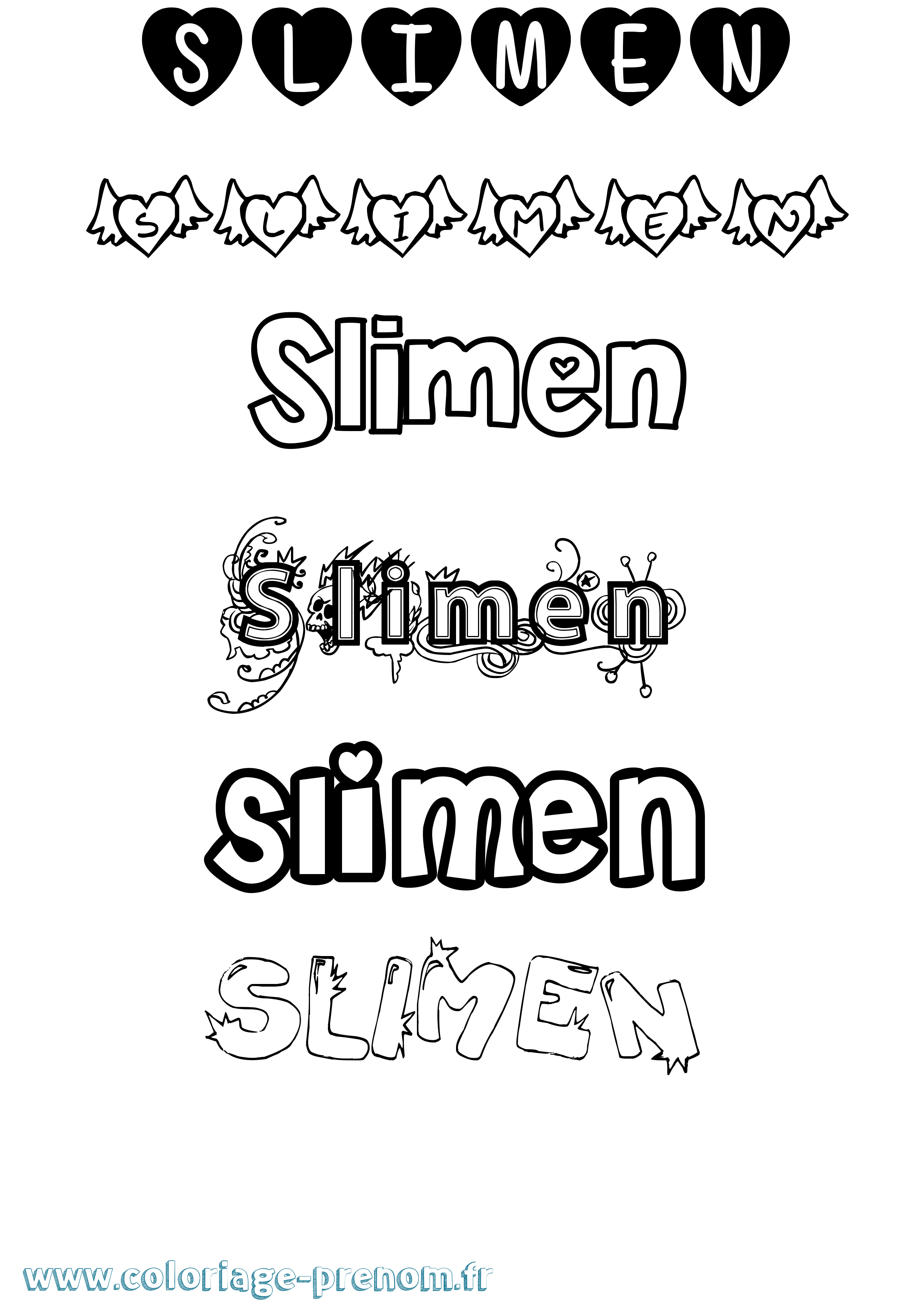 Coloriage Slimen Girly Coloriage prénom Slimen Girly