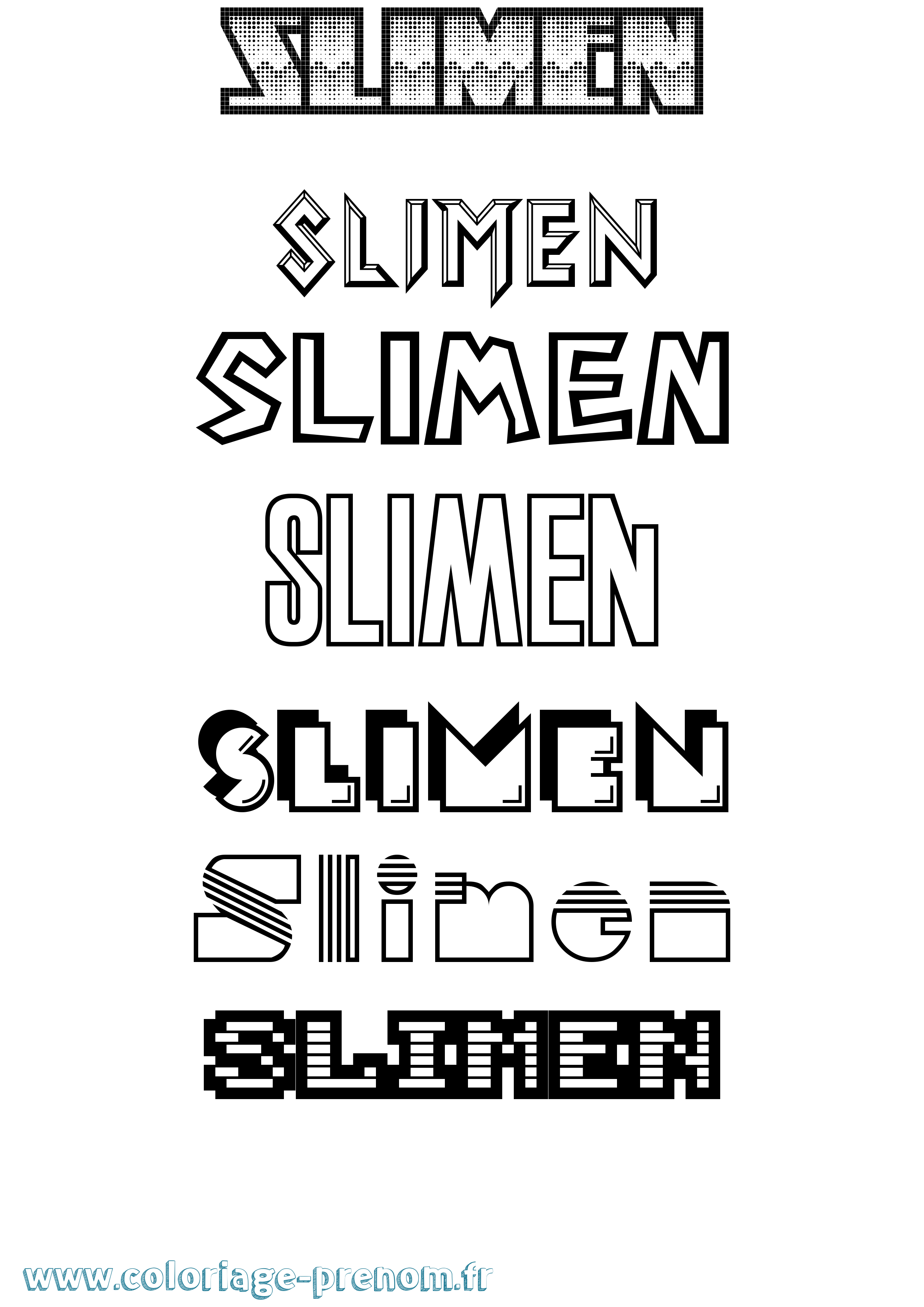 Coloriage Slimen Jeux Vidéos Coloriage prénom Slimen Jeux Vidéos