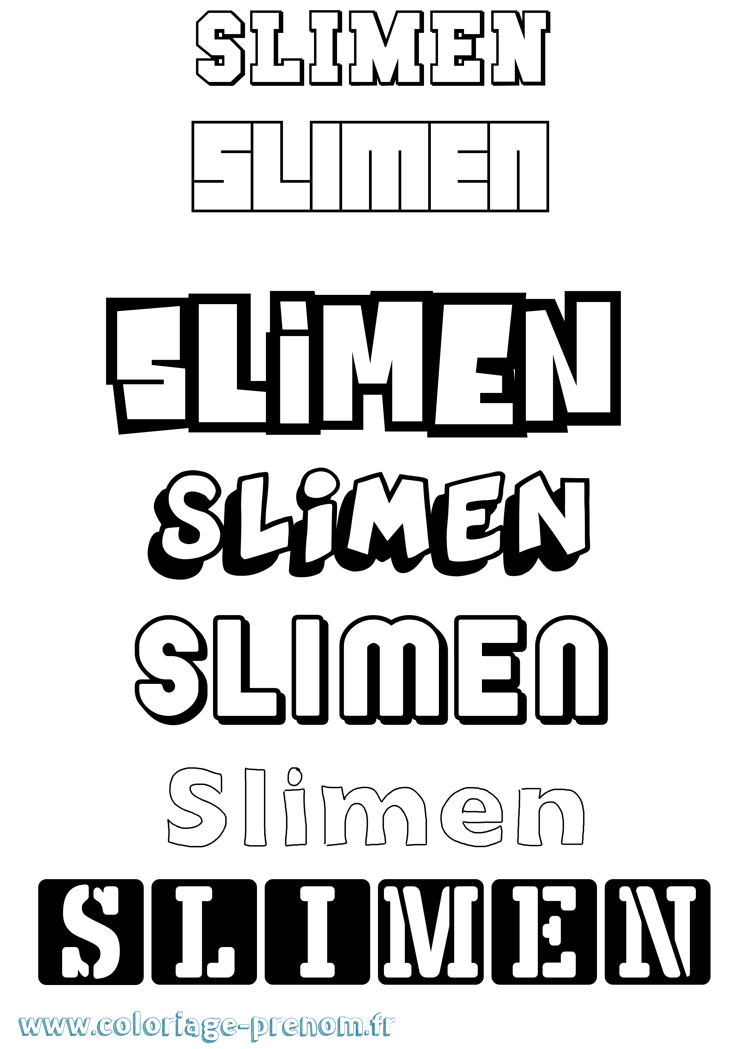 Coloriage Slimen Simple Coloriage prénom Slimen Simple