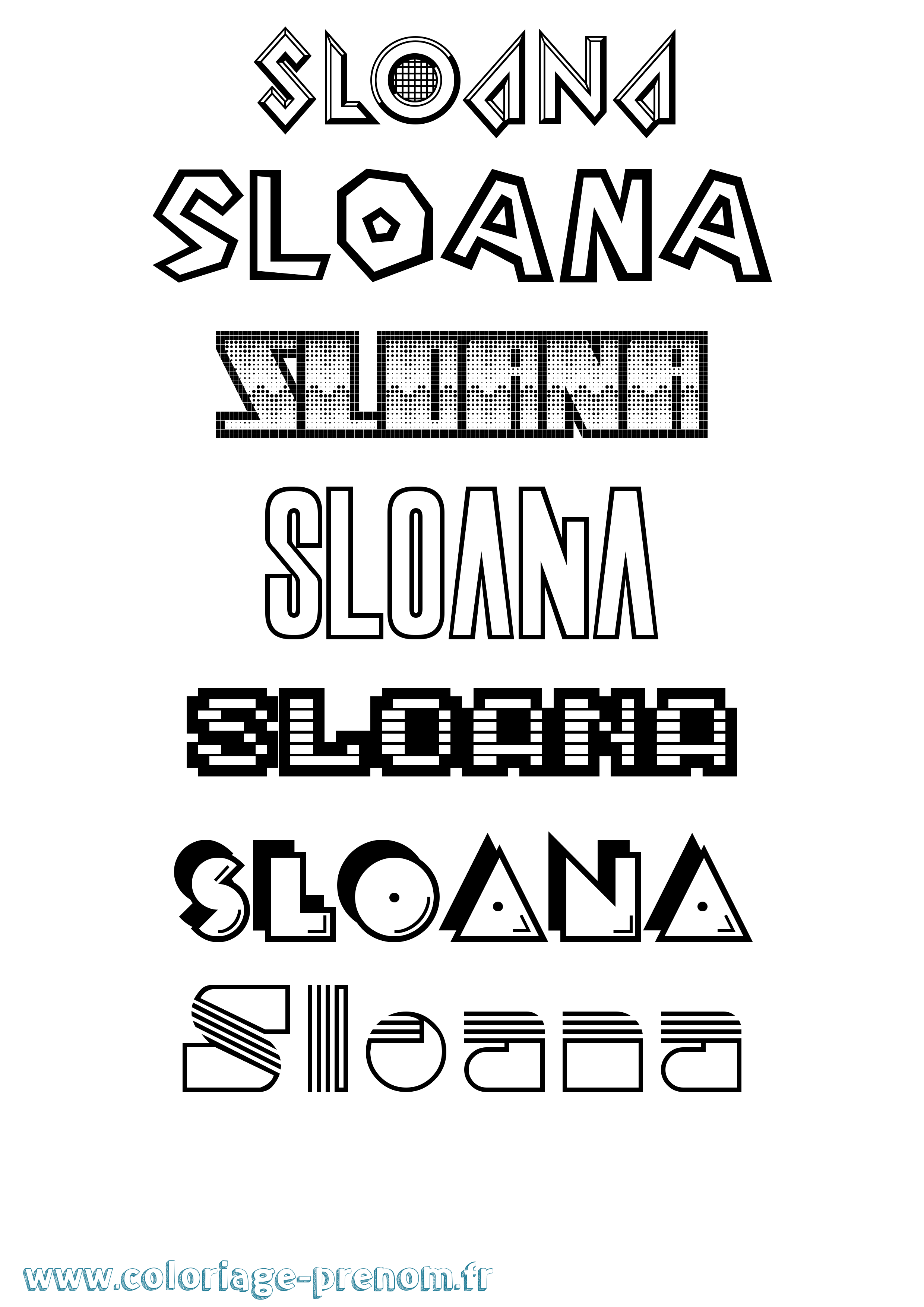 Coloriage Sloana Jeux Vidéos Coloriage prénom Sloana Jeux Vidéos