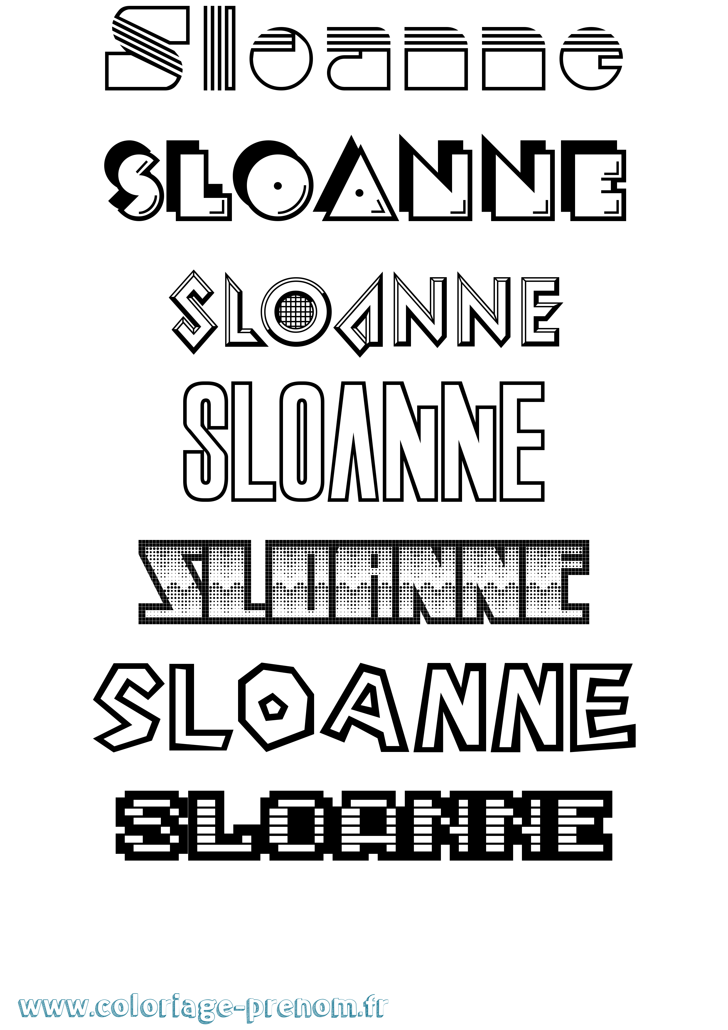 Coloriage Sloanne Jeux Vidéos Coloriage prénom Sloanne Jeux Vidéos