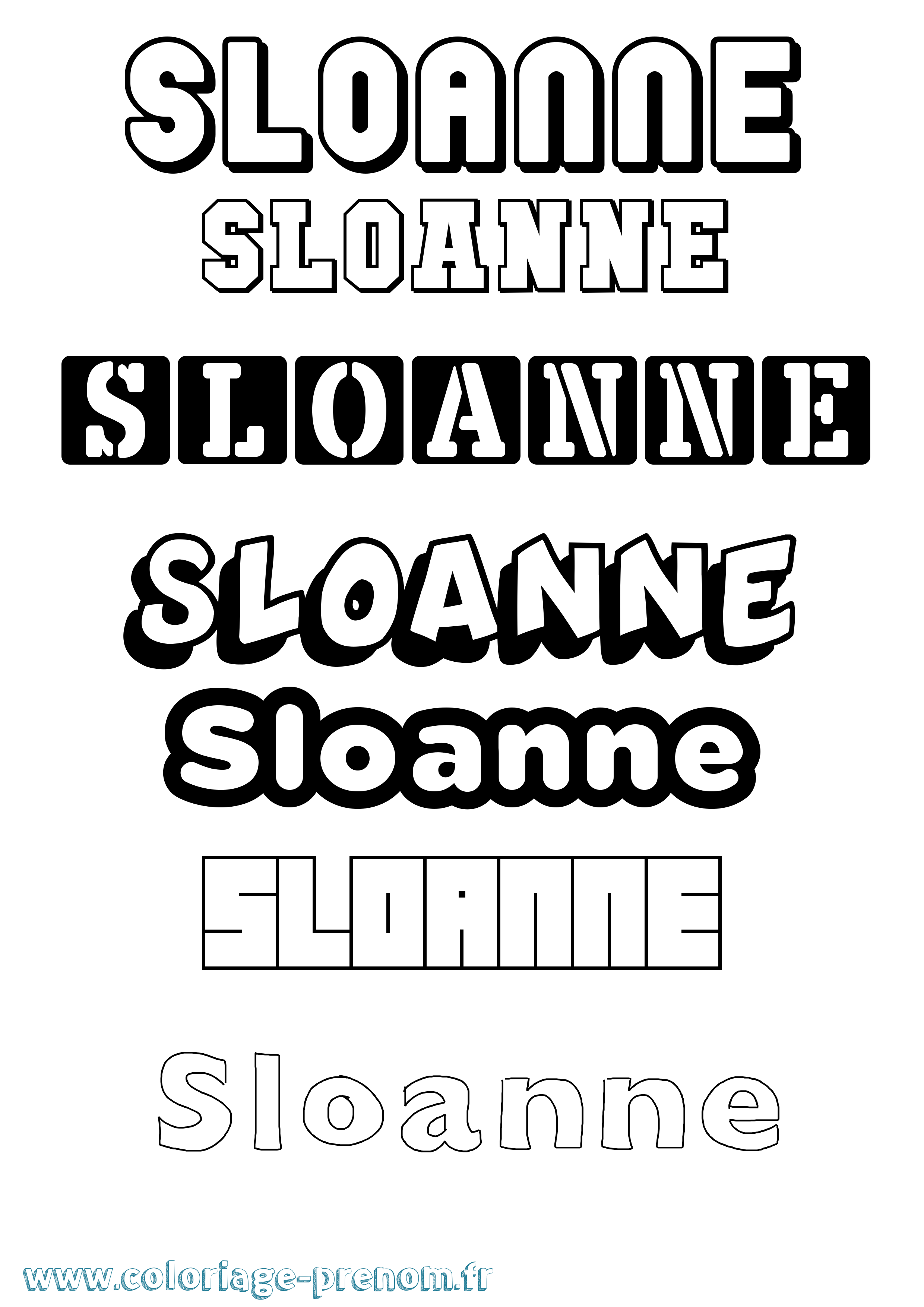 Coloriage Sloanne Simple Coloriage prénom Sloanne Simple