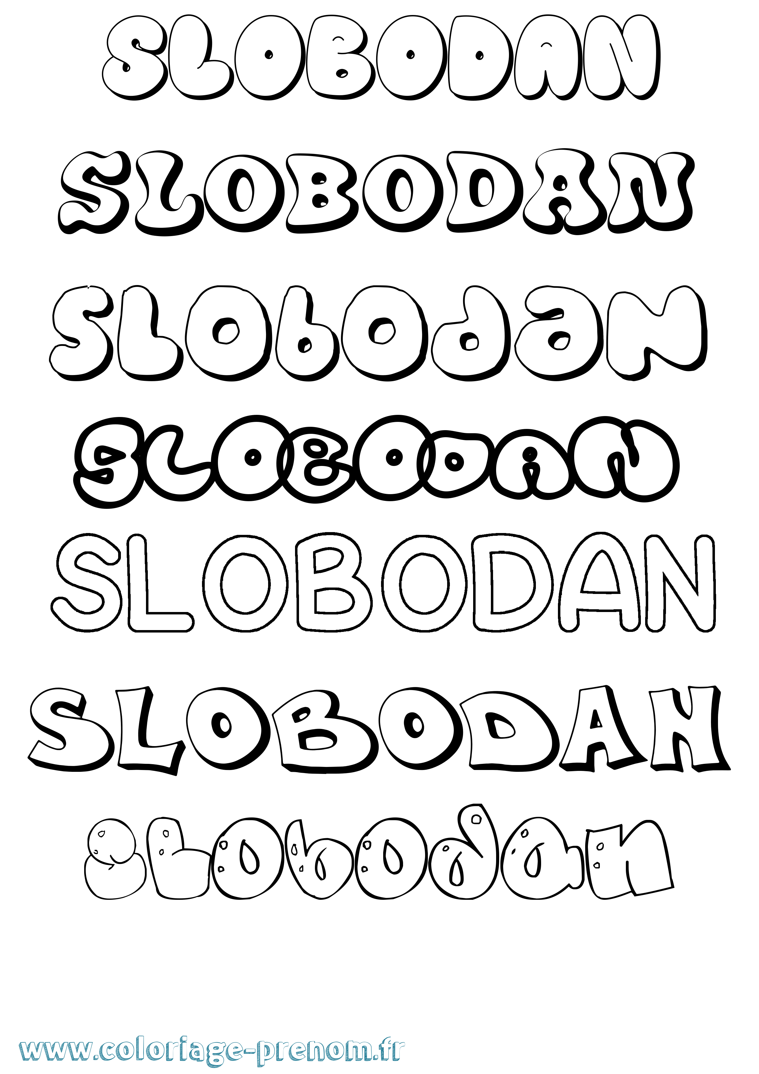 Coloriage Slobodan Bubble Coloriage prénom Slobodan Bubble